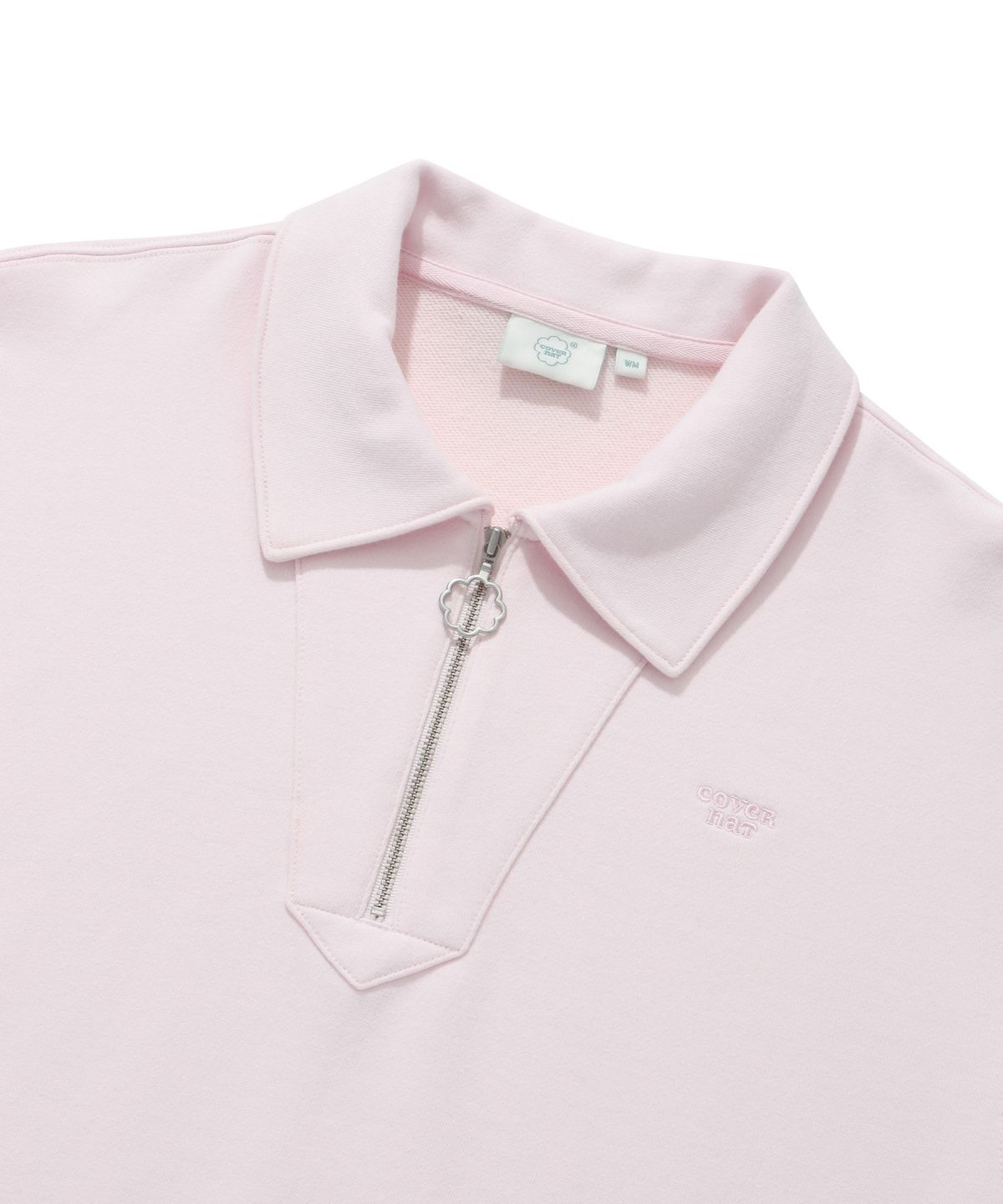 커버낫 우먼(COVERNAT WOMAN) 우먼 카라 하프 집업 맨투맨 Light Pink