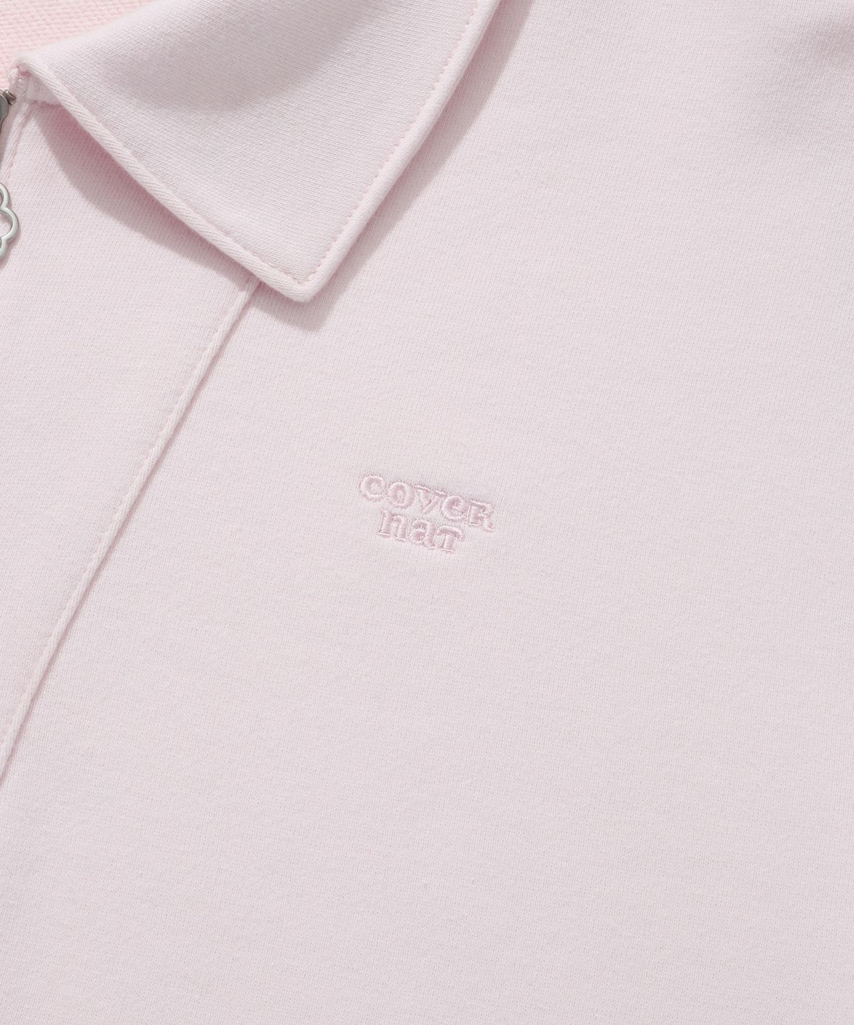 커버낫 우먼(COVERNAT WOMAN) 우먼 카라 하프 집업 맨투맨 Light Pink