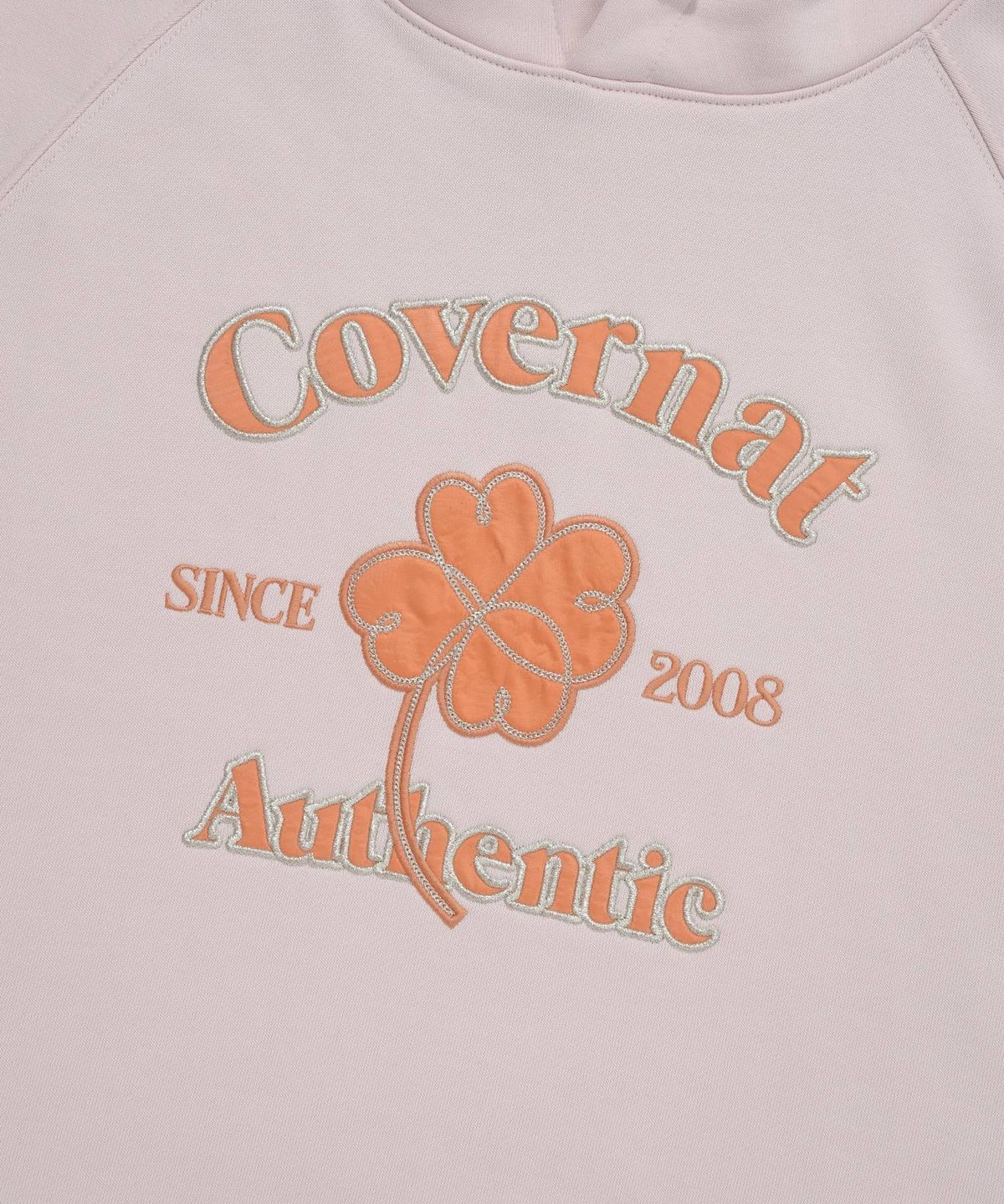 커버낫 우먼(COVERNAT WOMAN) 우먼 아치 클로버하트 크롭 후디 Light Pink