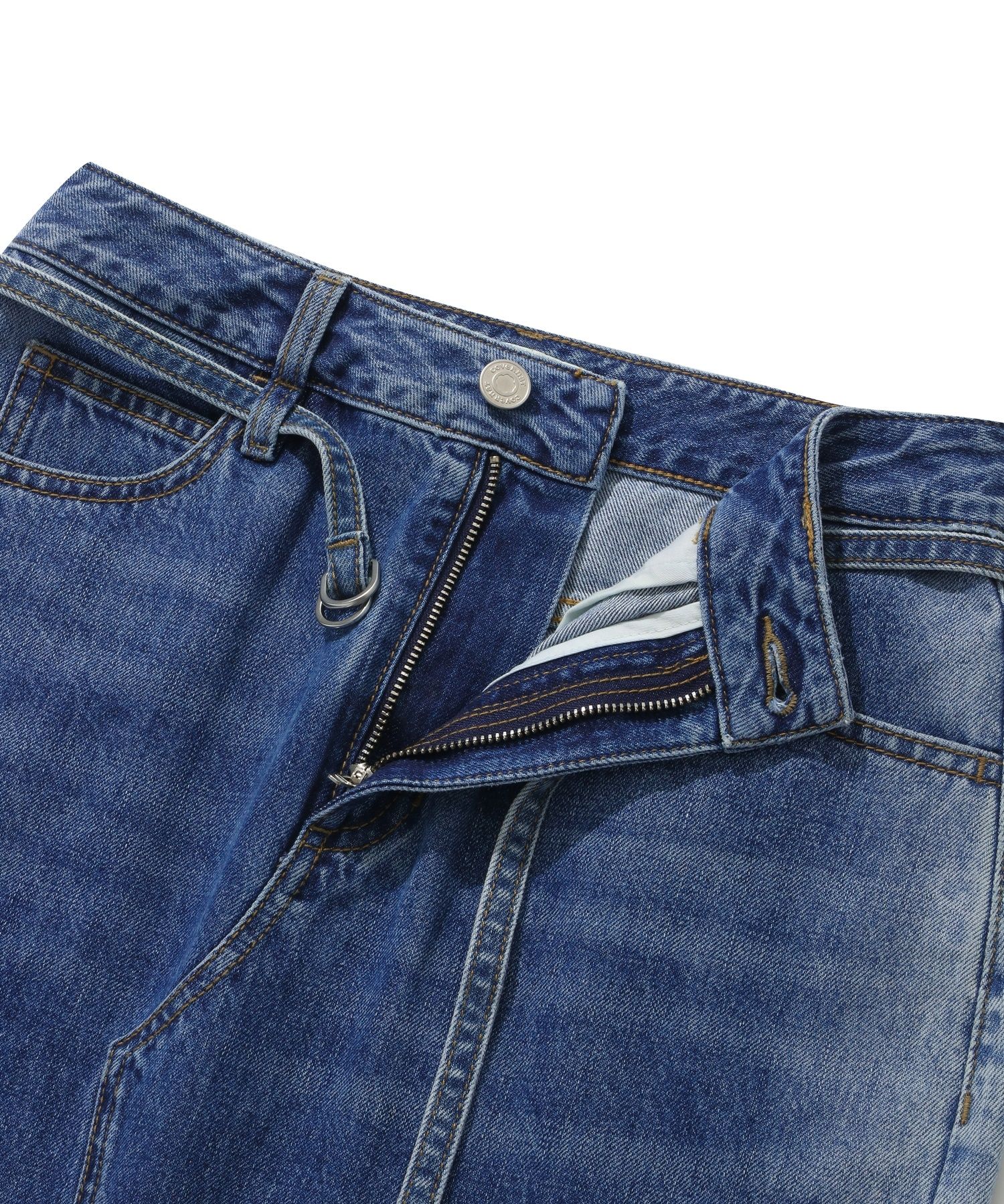MUSINSA | COVERNAT WOMAN Women's Belt Denim Long Skirt Blue