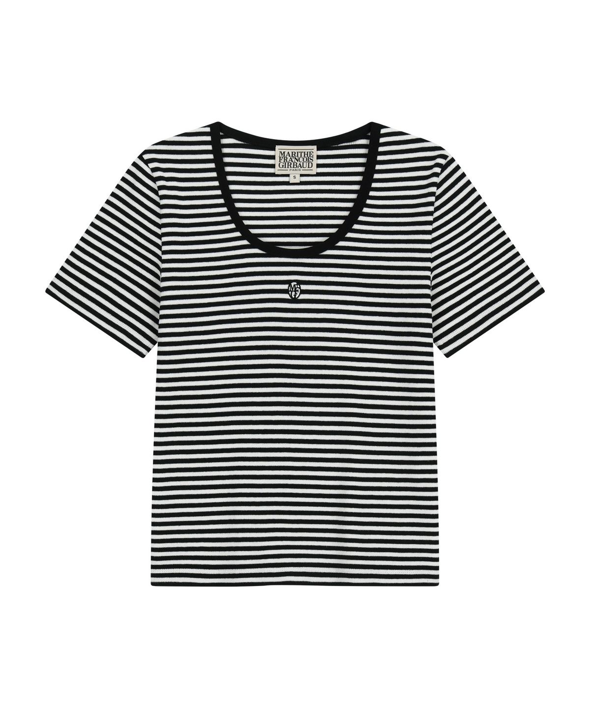 마리떼 프랑소와 저버(MARITHÉ + FRANҪOIS GIRBAUD) W DEEP NECK RINGER TEE black