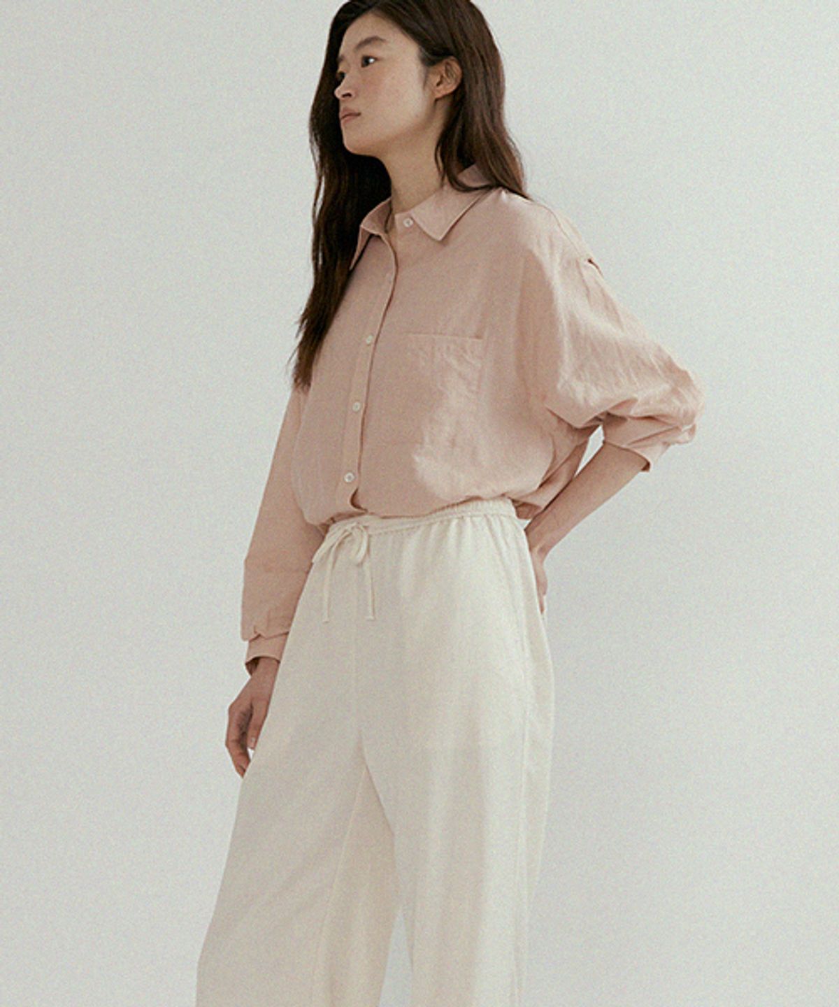 링서울(LINGSEOUL) tencel blended band pants-cream