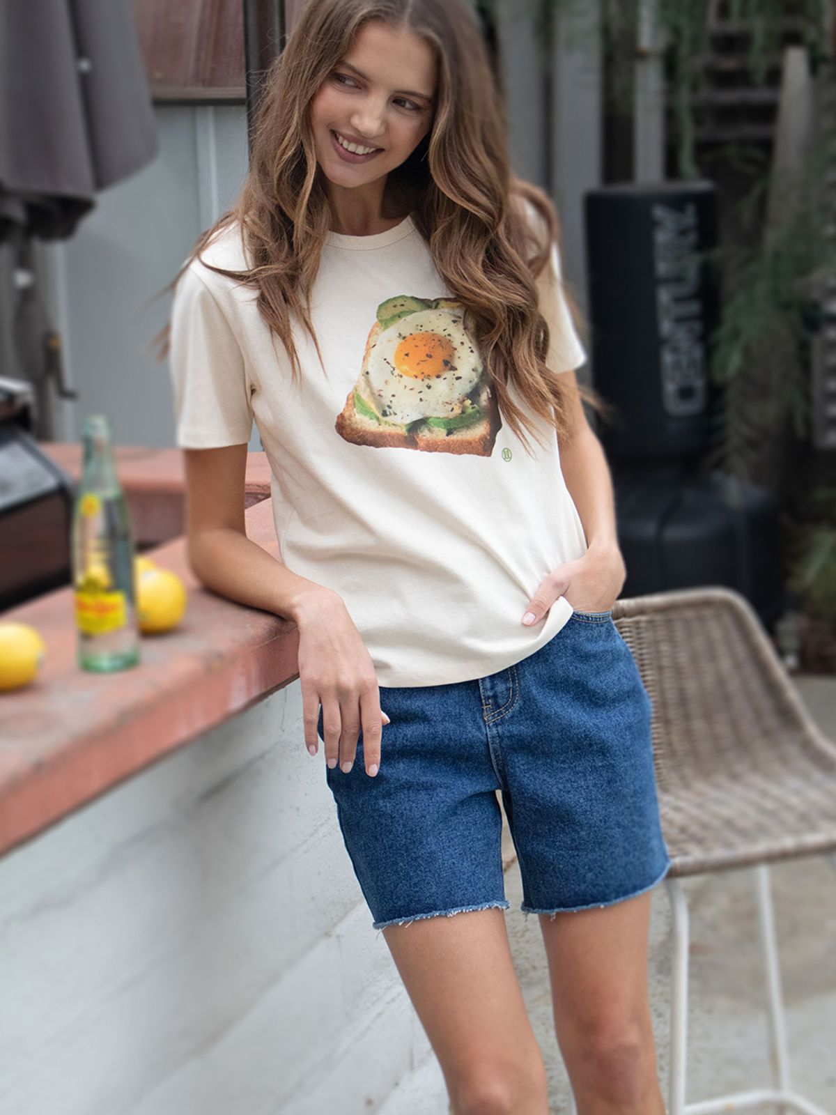 랭앤루(LANGNLU) TOAST T-Shirts(토스트)_CREAM