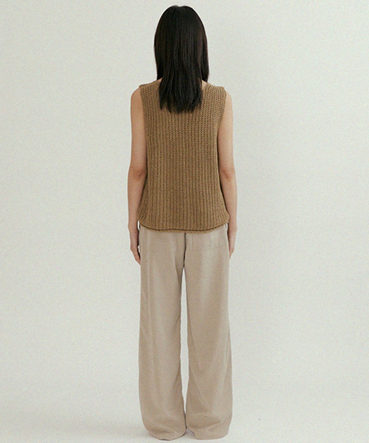 링서울(LINGSEOUL) tencel blended band pants-light khaki