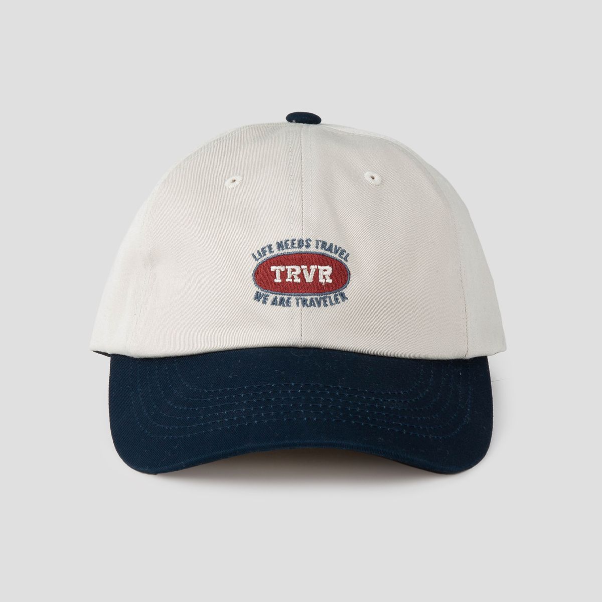 티알브이알(TRVR) LNT Lettering Ball Cap Beige/Navy