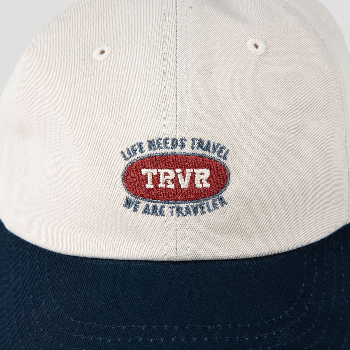 티알브이알(TRVR) LNT Lettering Ball Cap Beige/Navy