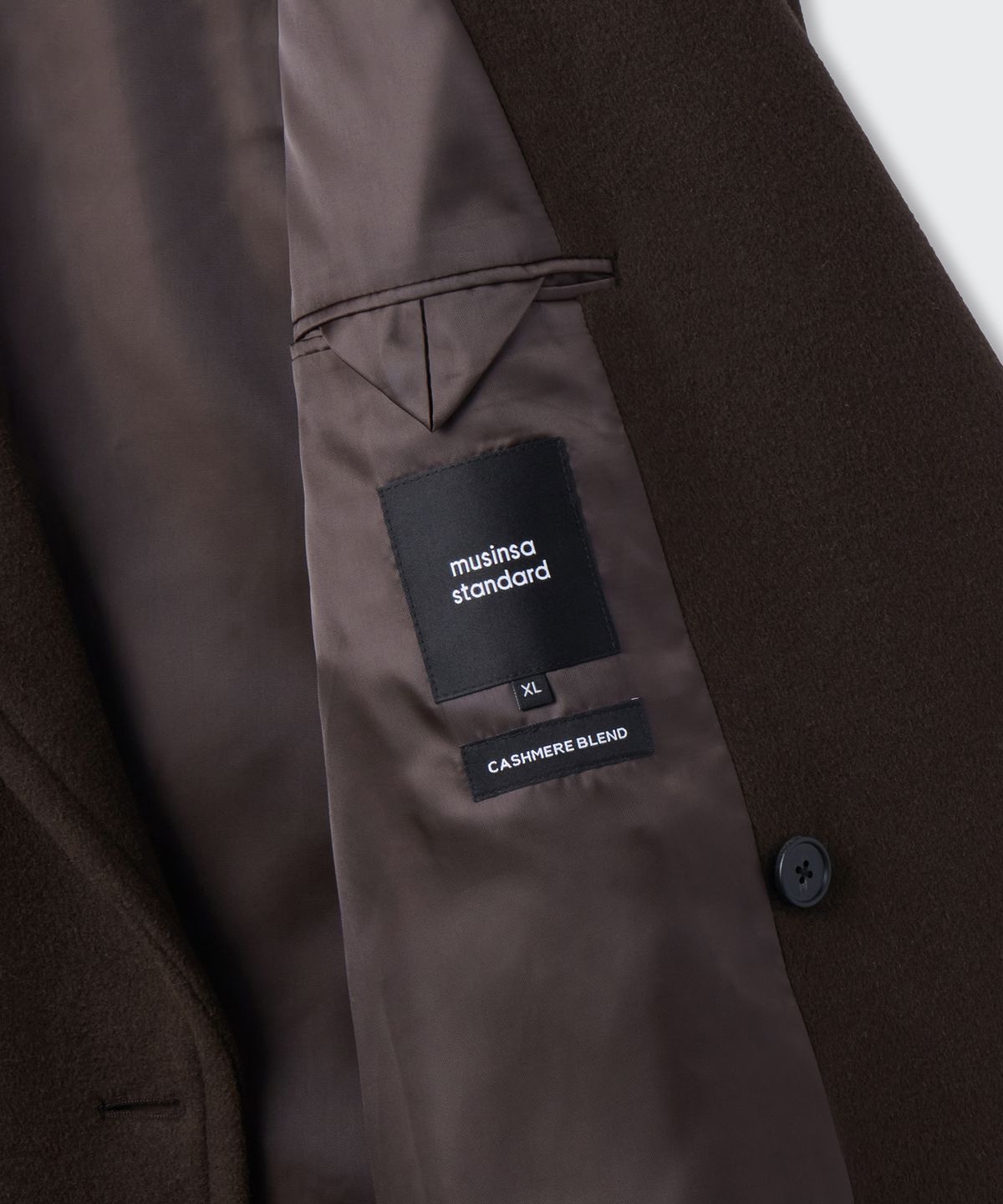무신사 스탠다드(MUSINSA STANDARD) 캐시미어 블렌드 오버사이즈 더블 코트 [바로크 브라운]