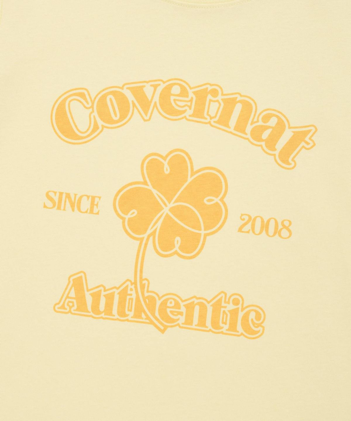 커버낫 우먼(COVERNAT WOMAN) 우먼 아치 클로버하트 티셔츠 Light Yellow