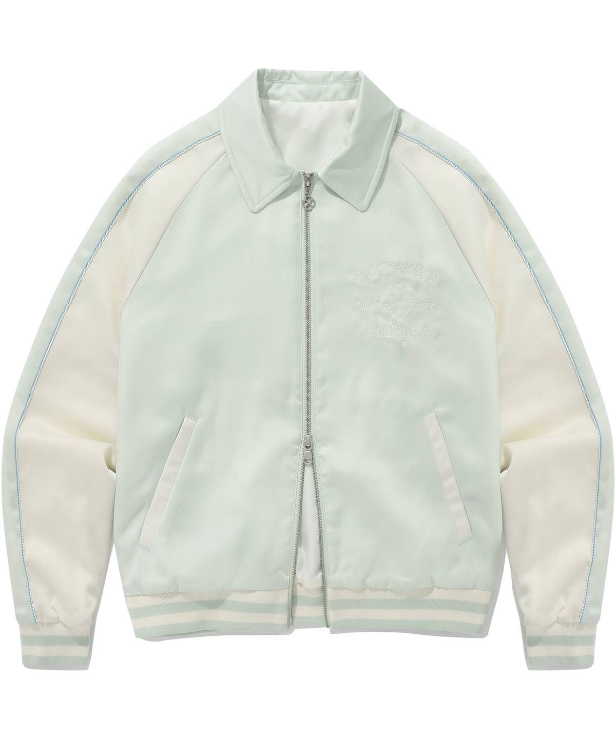 커버낫 우먼(COVERNAT WOMAN) 우먼 아치 클로버하트 스카잔 자켓 Light Green