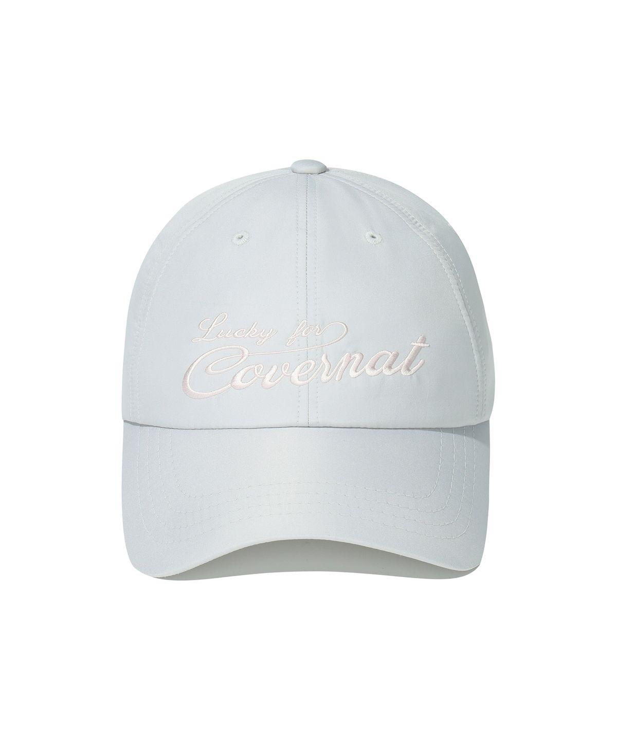 커버낫 우먼(COVERNAT WOMAN) 클로버하트 사틴 자수 볼캡 Gray