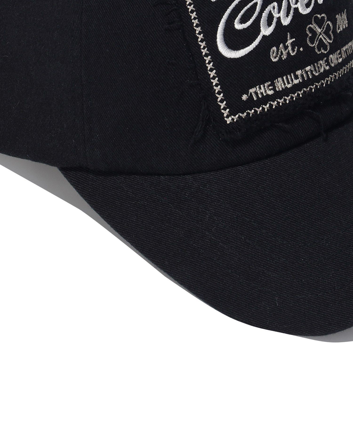 韓国人気ファッション[COVERNAT] CLOVER HEART GRUNGE HAT MUSINSA | COVERNAT WOMAN Clover Heart Grunge Ball Cap Black