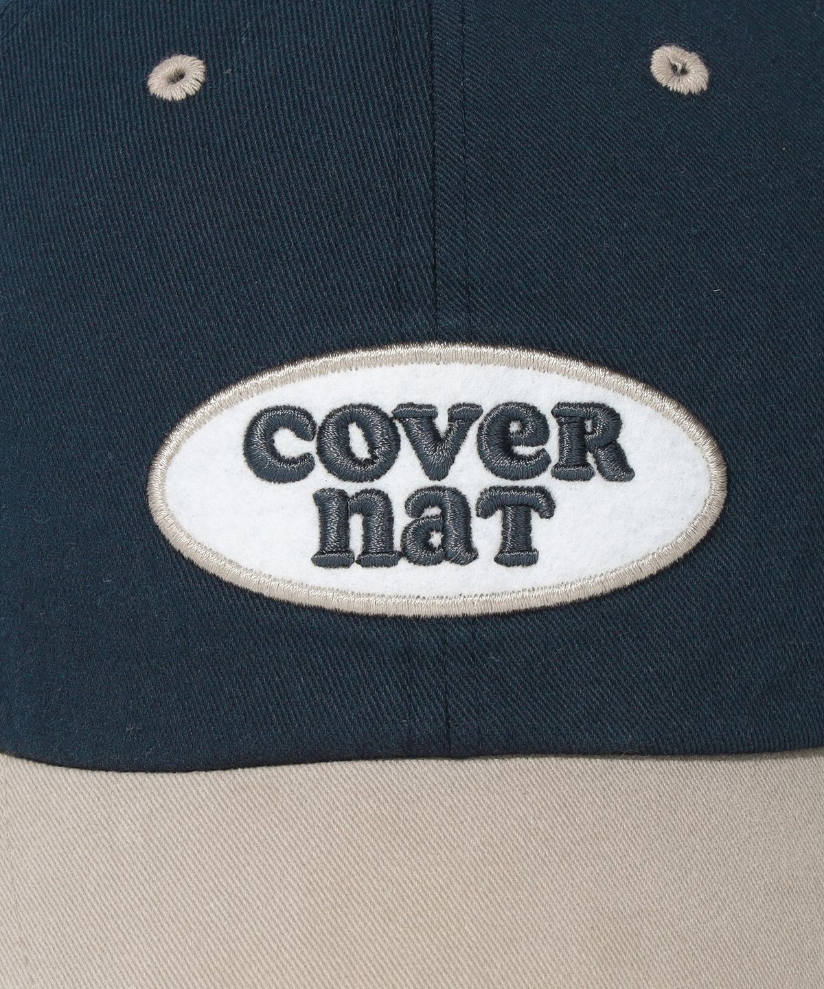 커버낫 우먼(COVERNAT WOMAN) 클로버하트 쿠퍼로고 와펜 볼캡 Navy