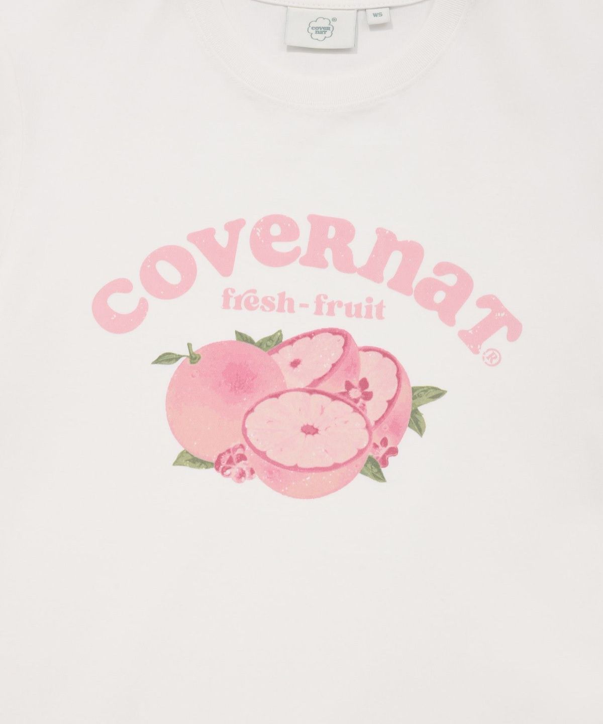 커버낫 우먼(COVERNAT WOMAN) 우먼 크롭 프루트 티셔츠 White