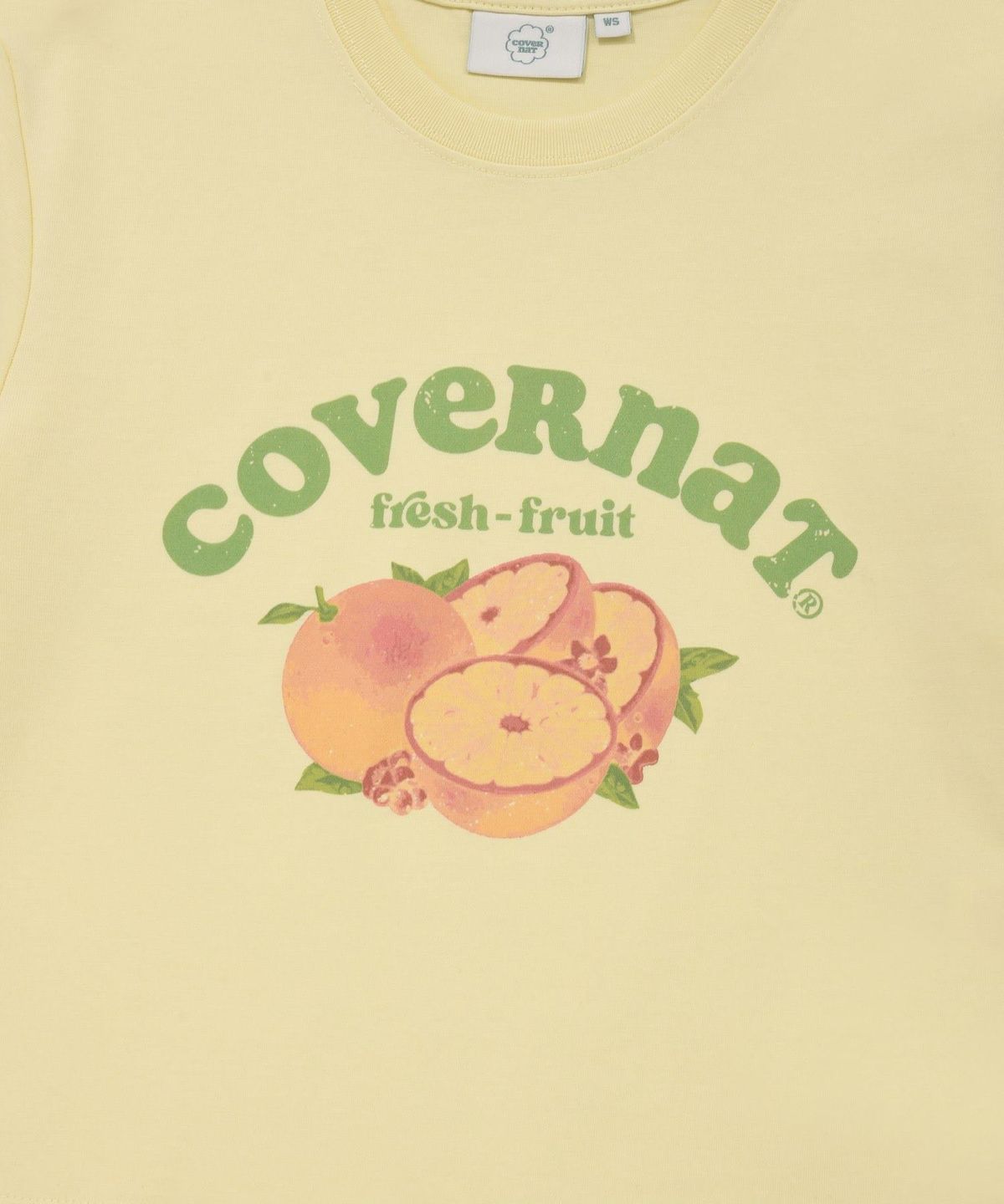 커버낫 우먼(COVERNAT WOMAN) 우먼 크롭 프루트 티셔츠 Light Yellow