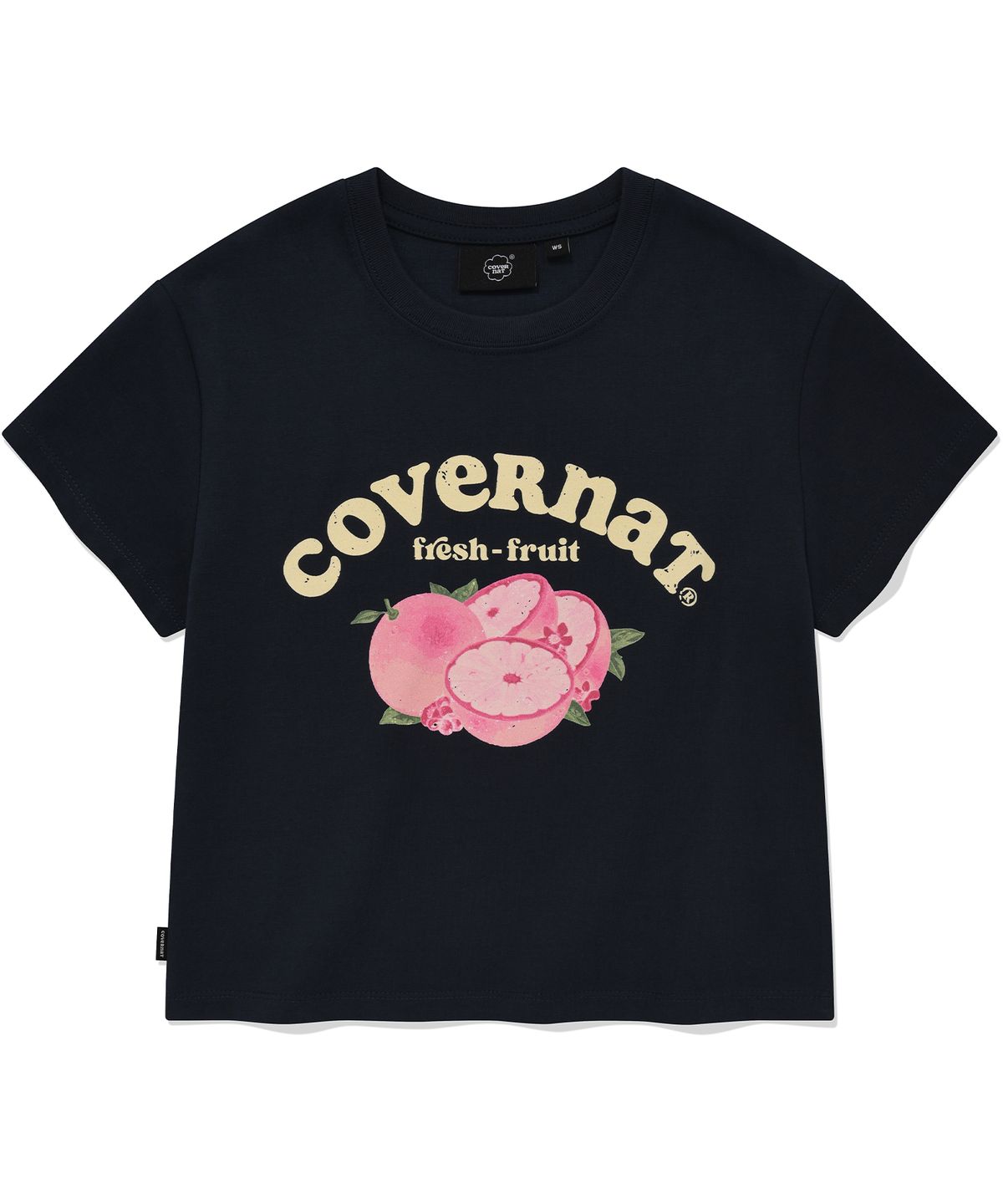 커버낫 우먼(COVERNAT WOMAN) 우먼 크롭 프루트 티셔츠 Navy