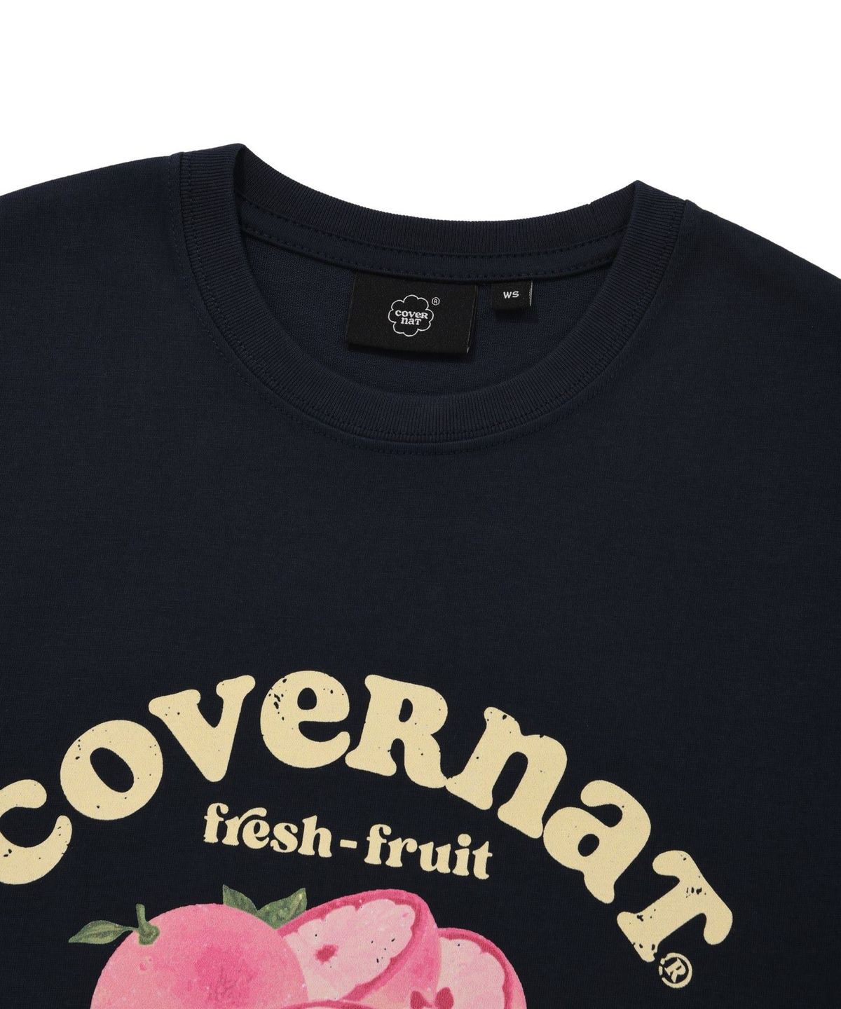 커버낫 우먼(COVERNAT WOMAN) 우먼 크롭 프루트 티셔츠 Navy