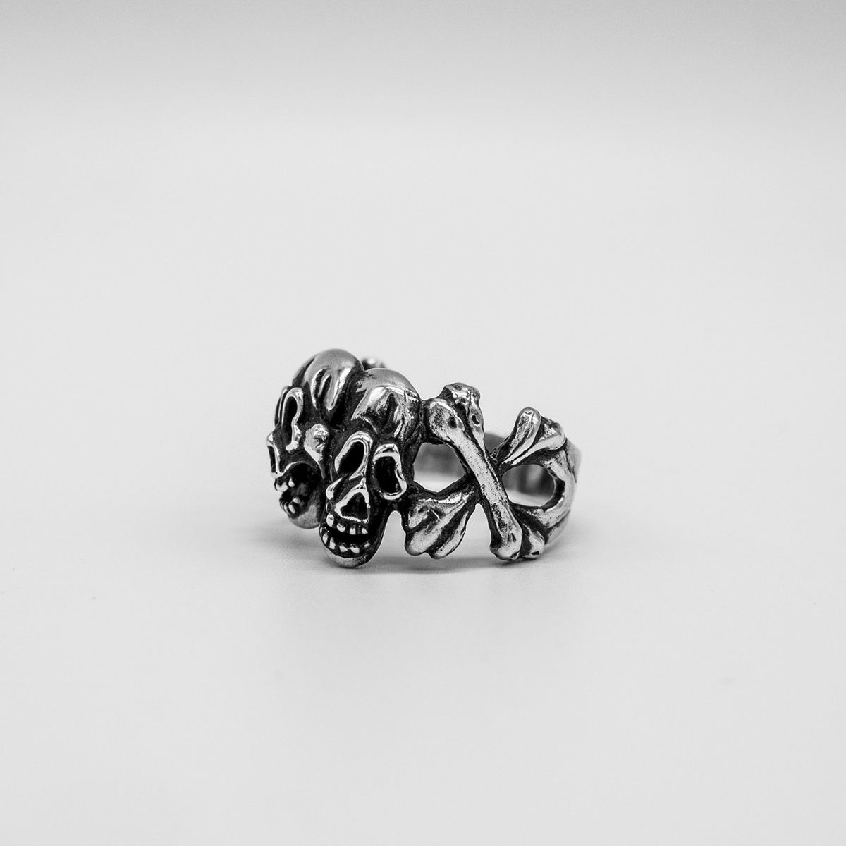 로우하이드(RAWHYDE) Happy Sad Skull Ring