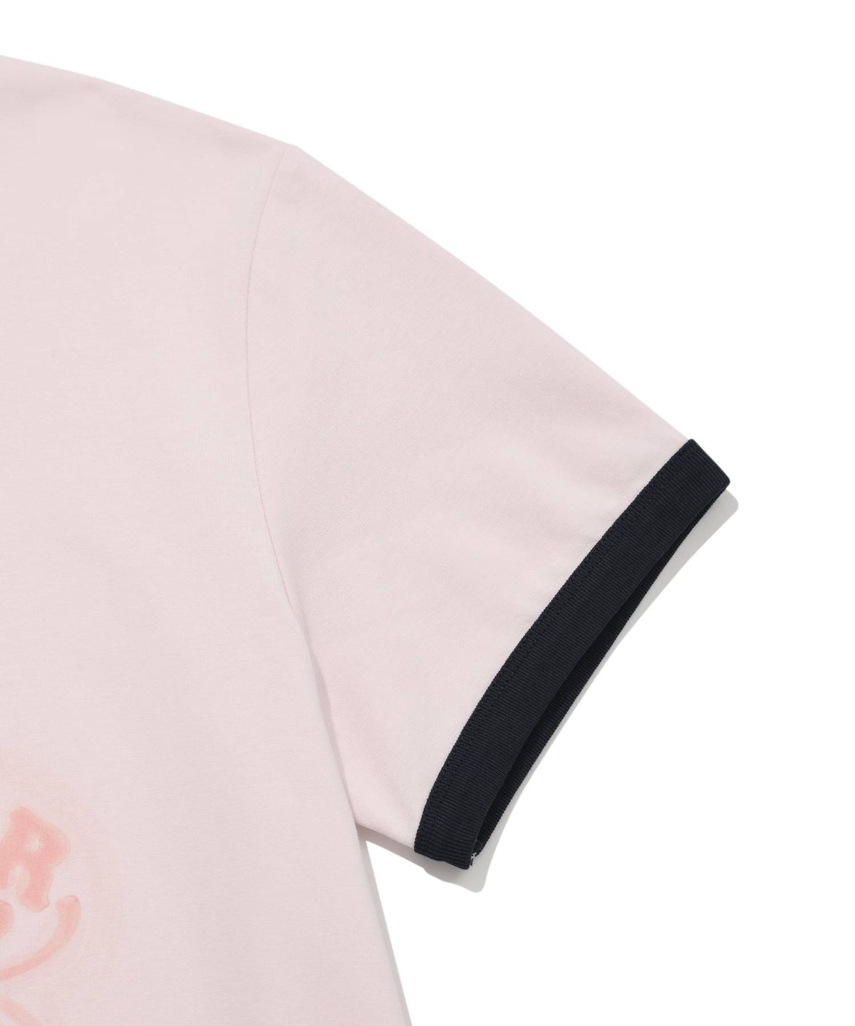 커버낫 우먼(COVERNAT WOMAN) 우먼 클로버하트 링거 티셔츠 Light Pink