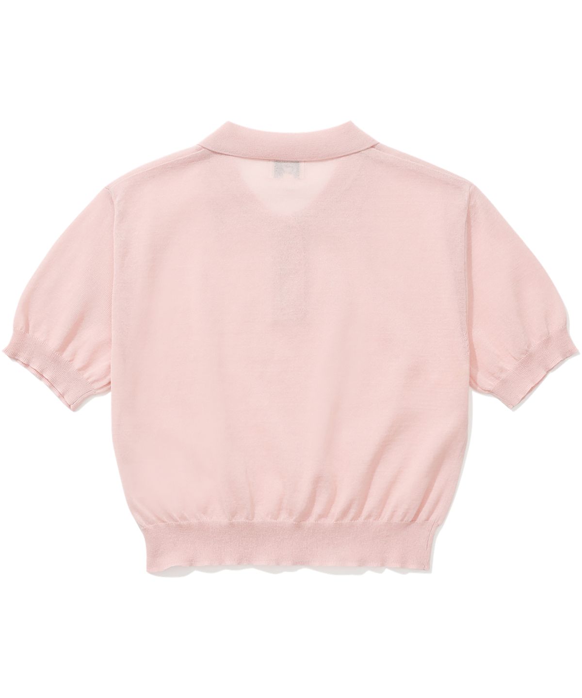 커버낫 우먼(COVERNAT WOMAN) 우먼 시어 카라 크롭 하프니트 Light Pink