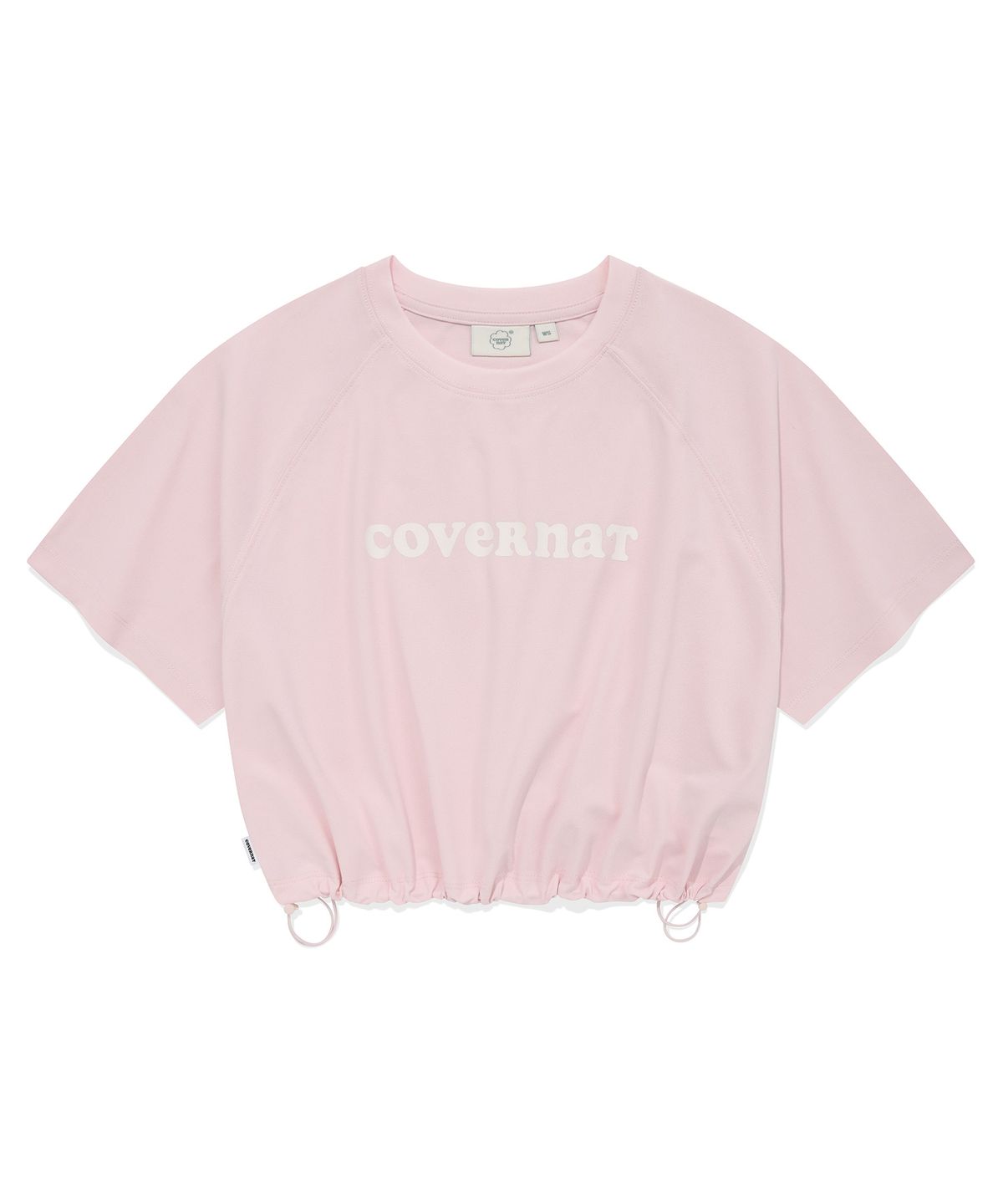 커버낫 우먼(COVERNAT WOMAN) 우먼 쿠퍼 로고 아이스 크롭 티셔츠 Light Pink