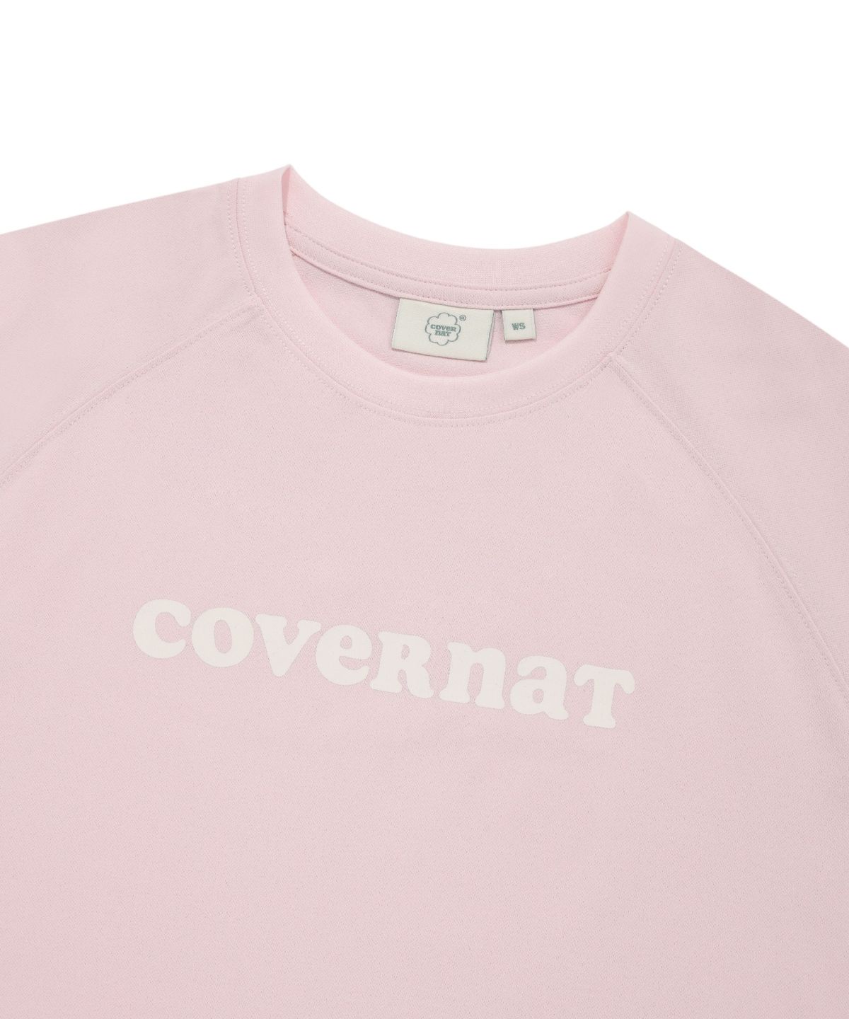 커버낫 우먼(COVERNAT WOMAN) 우먼 쿠퍼 로고 아이스 크롭 티셔츠 Light Pink