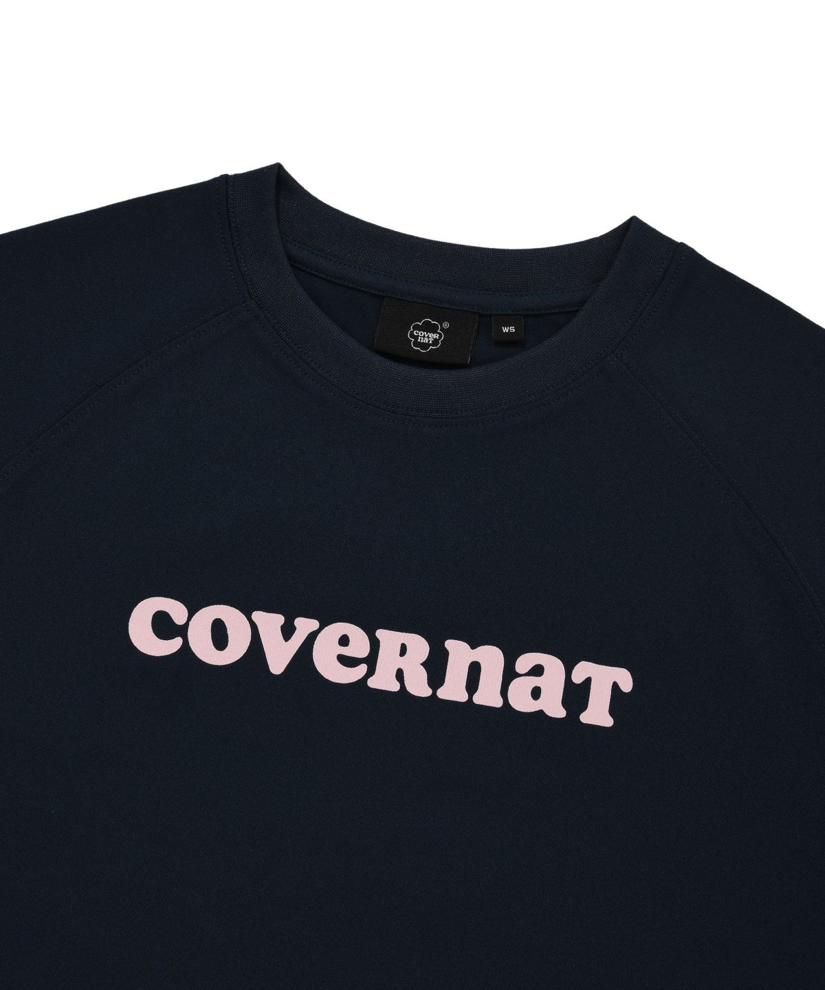 커버낫 우먼(COVERNAT WOMAN) 우먼 쿠퍼 로고 아이스 크롭 티셔츠 Navy