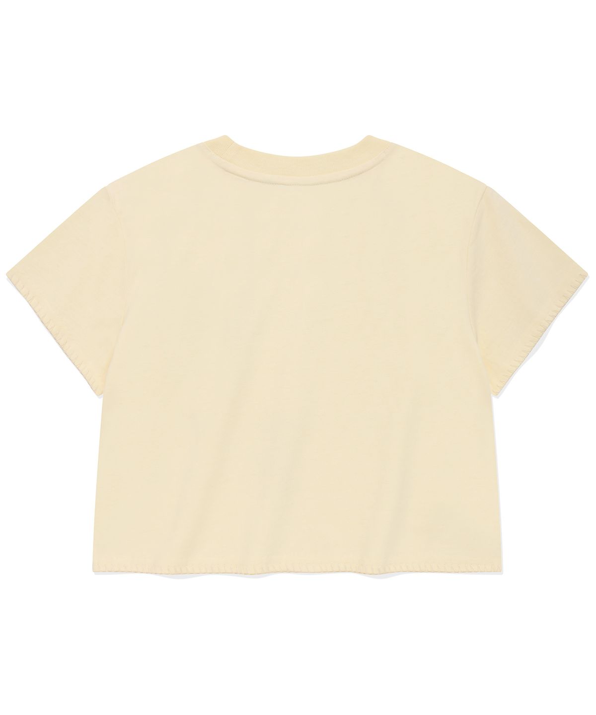커버낫 우먼(COVERNAT WOMAN) 우먼 크롭 오버핏 코사지 티셔츠 Cream
