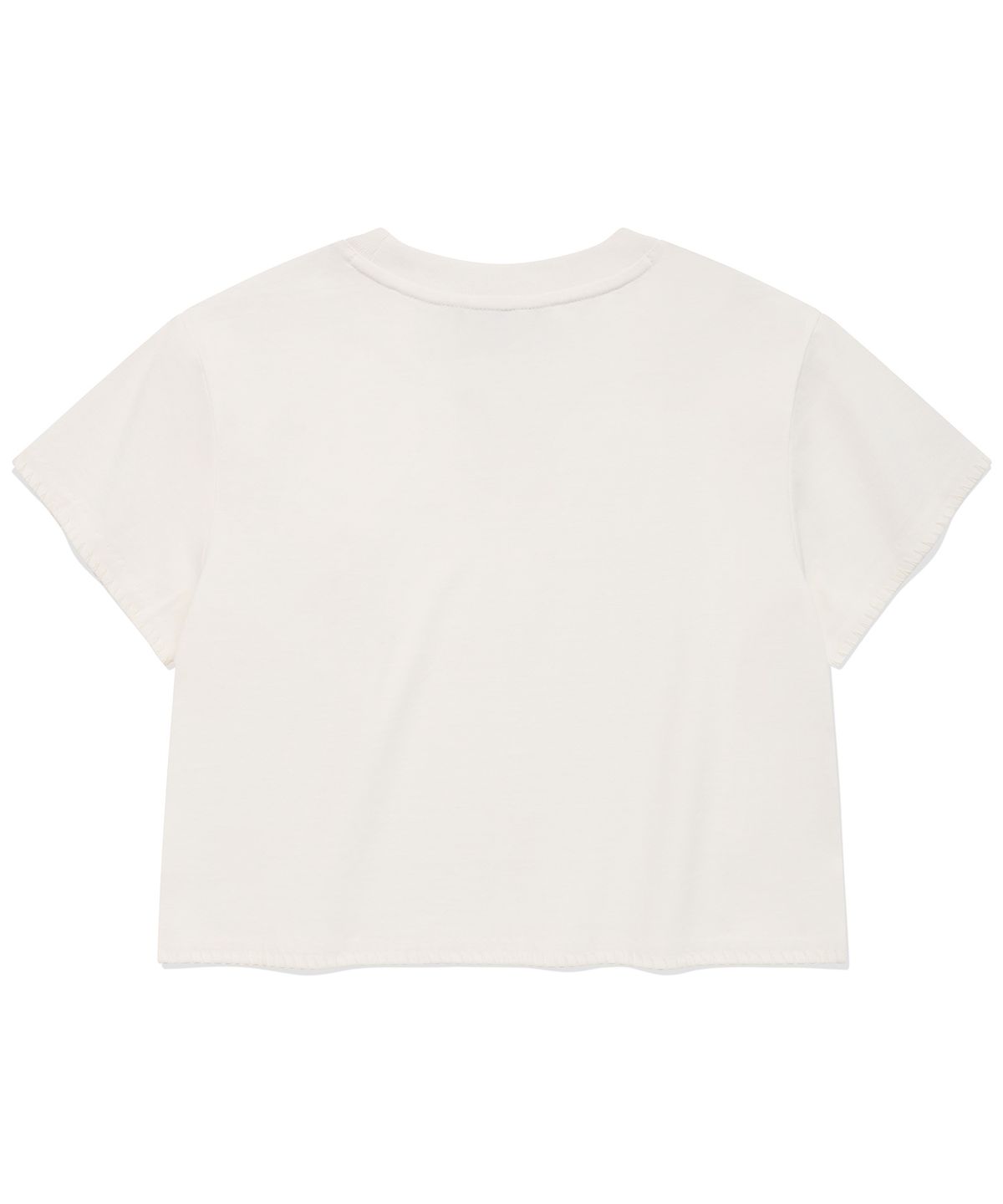 커버낫 우먼(COVERNAT WOMAN) 우먼 크롭 오버핏 코사지 티셔츠 White
