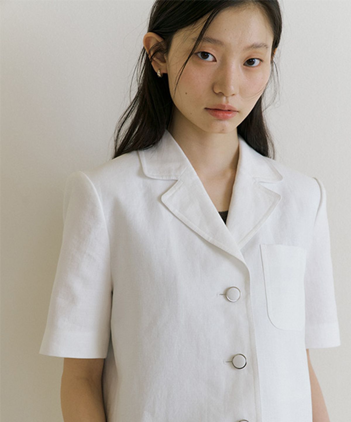 링서울(LINGSEOUL) linen half sleeve jacket-ivory