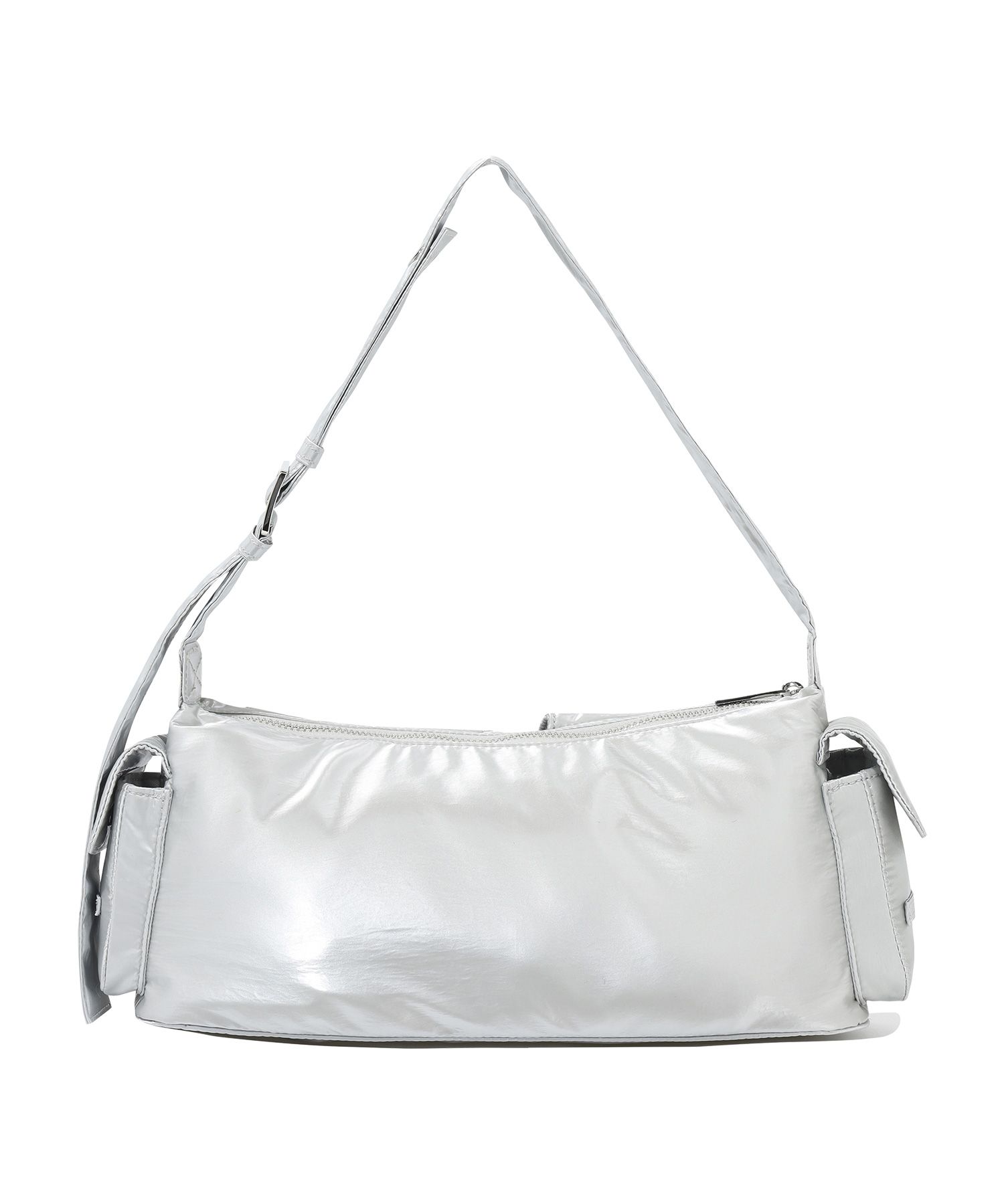 ★COVERNAT WOMAN★ Cloverheart glossy cylindrical bag silver MUSINSA | COVERNAT WOMAN Clover Heart Glossy Two Pocket