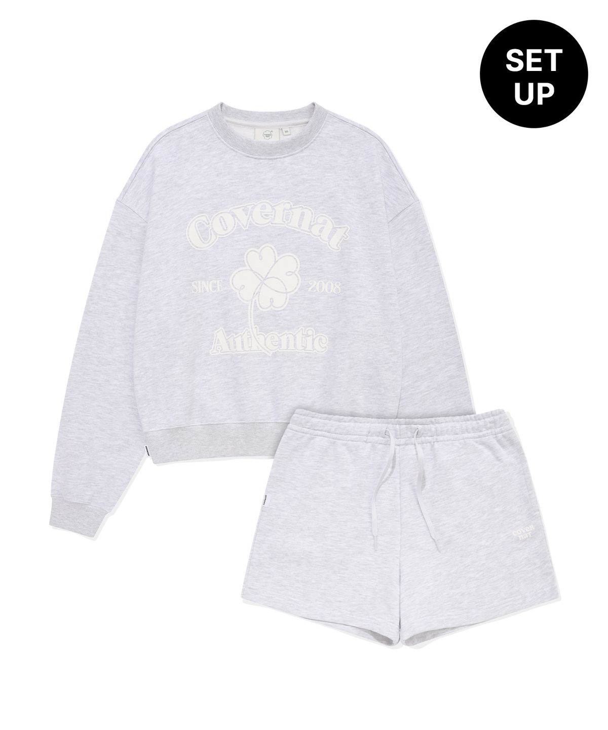 커버낫 우먼(COVERNAT WOMAN) [SET] 우먼 아치 클로버하트 셋업 Heather Gray