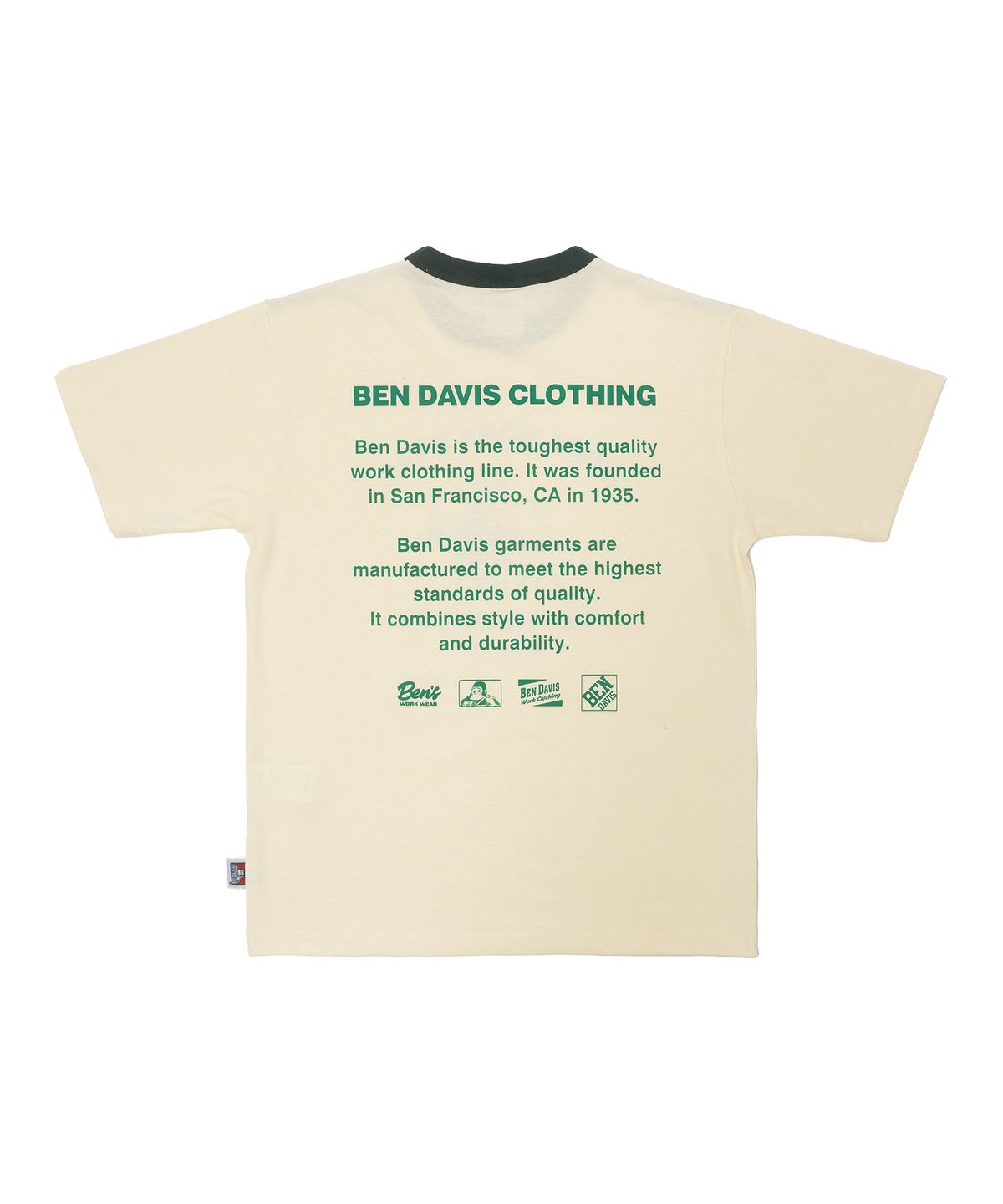 벤 데이비스(BEN DAVIS) WHITE LABEL BBQ RINGER TEE PALE CREAM
