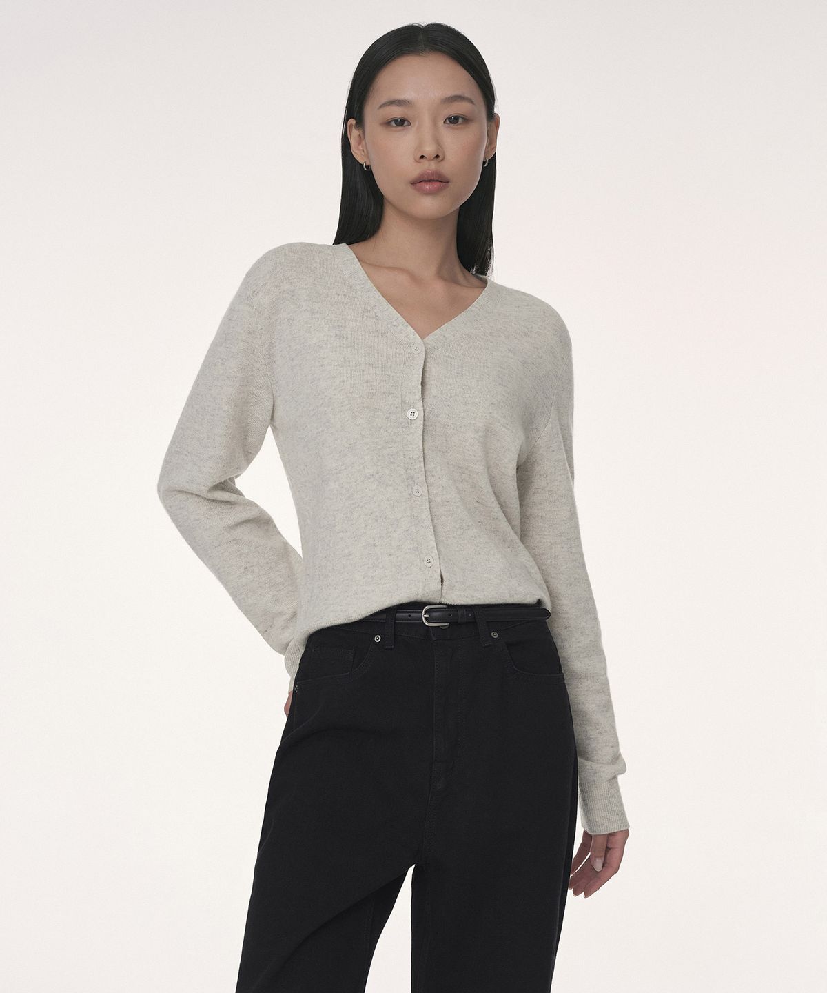 무신사 스탠다드 우먼(MUSINSA STANDARD WOMAN) 우먼즈 램스울 가디건 [멜란지 라이트 그레이]
