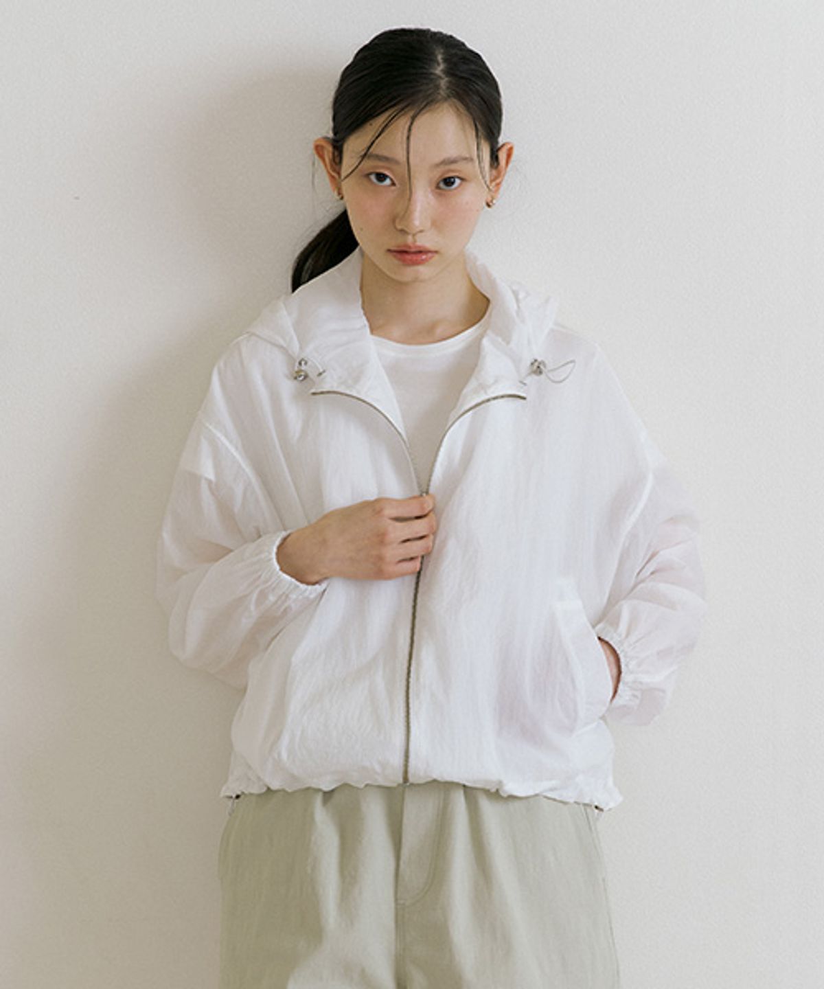 링서울(LINGSEOUL) string hooded zip-up jacket-ivory