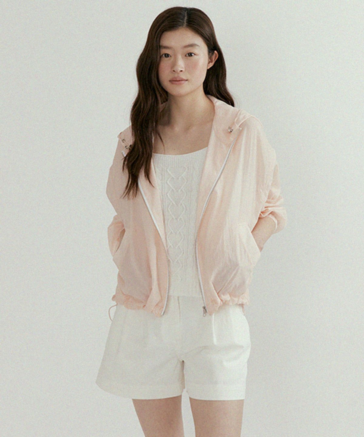 링서울(LINGSEOUL) string hooded zip-up jacket-pink