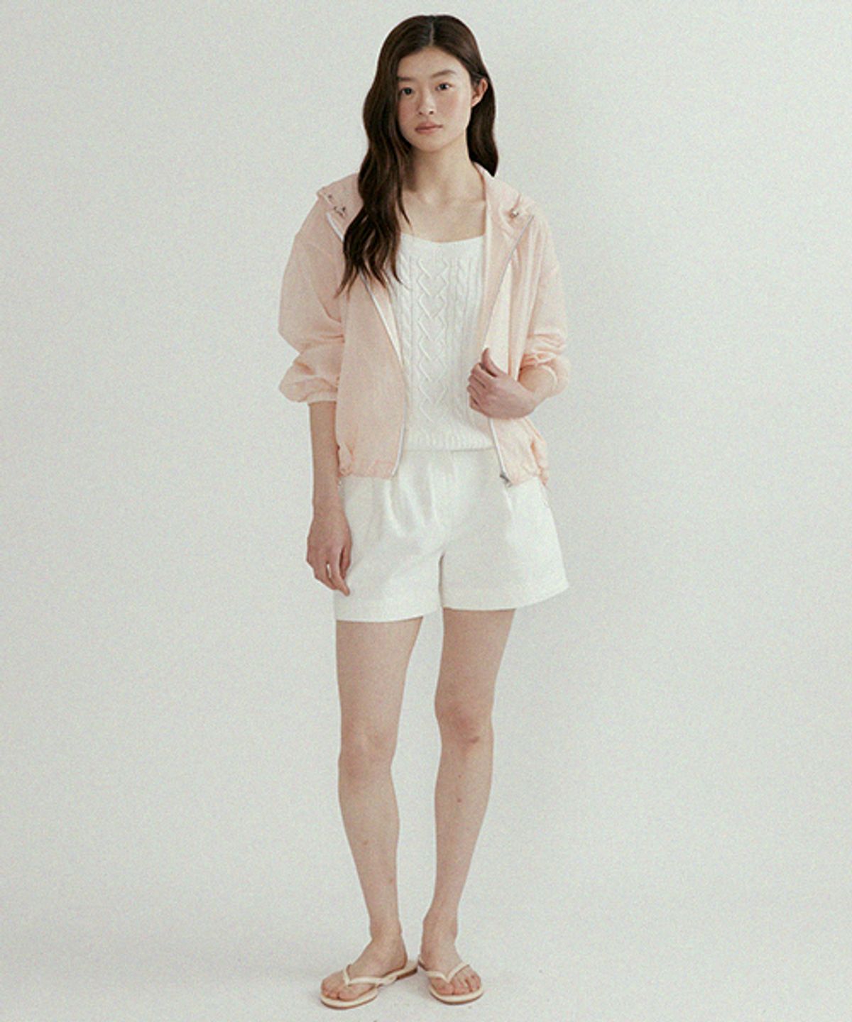 링서울(LINGSEOUL) string hooded zip-up jacket-pink