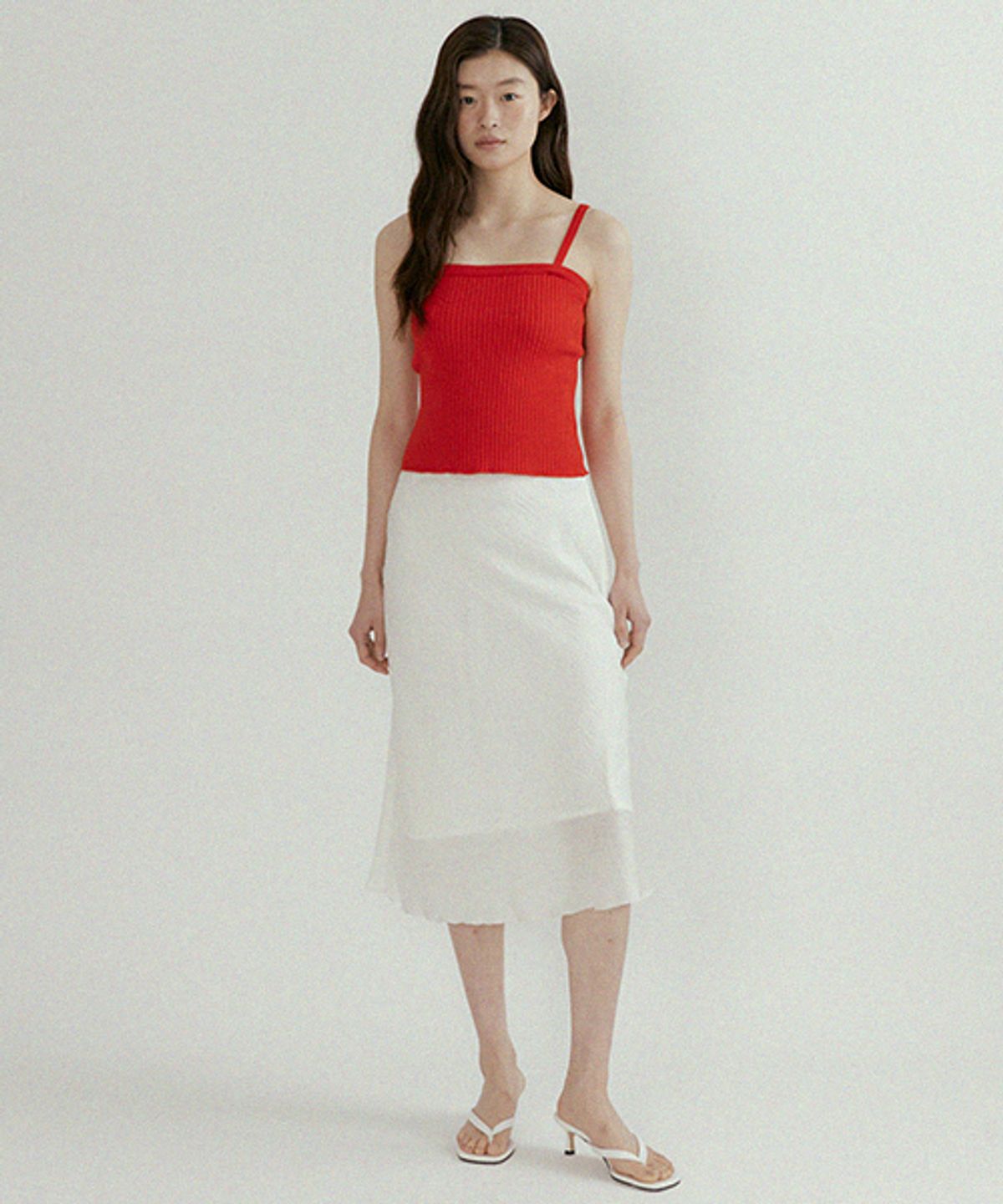 링서울(LINGSEOUL) ribbed bustier knit-red
