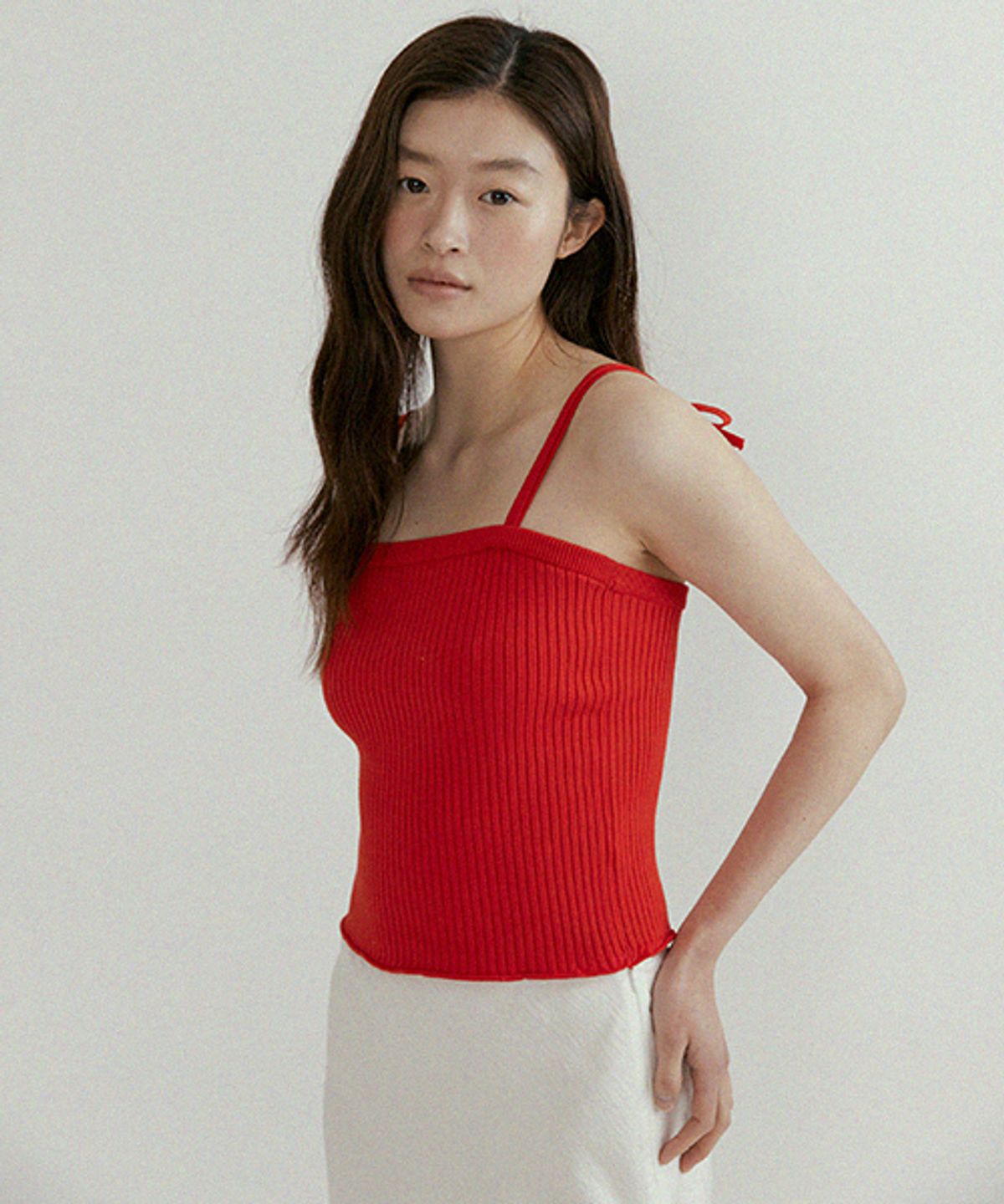 링서울(LINGSEOUL) ribbed bustier knit-red