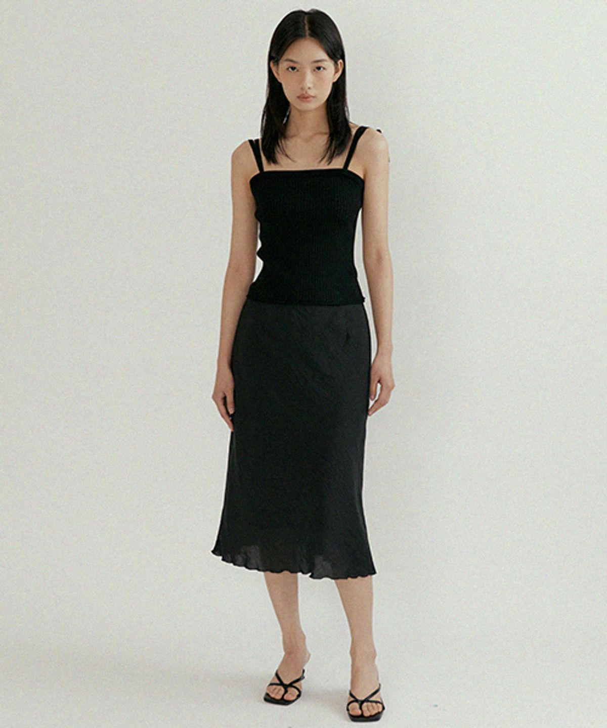 링서울(LINGSEOUL) ribbed bustier knit-black