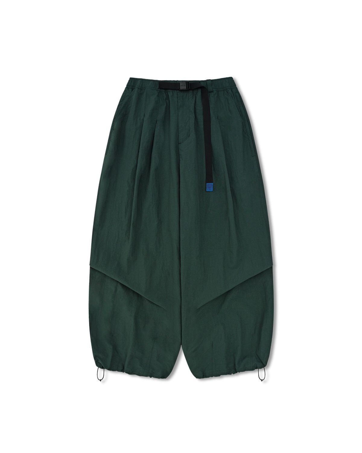 앵글런(ANGLAN) Nylon Tuck Belt String Balloon Pants - Green