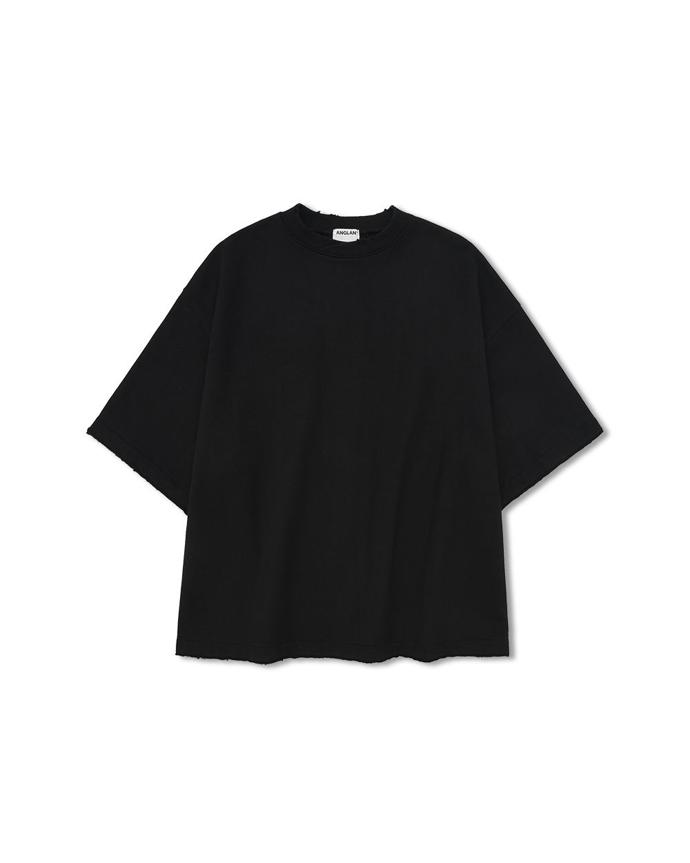 【ANGLAN】25SS★ [AG] Valley Tuck Sweat Half Tee AG] Valley Tuck Sweat Balloon Set up - Black - ANGLAN