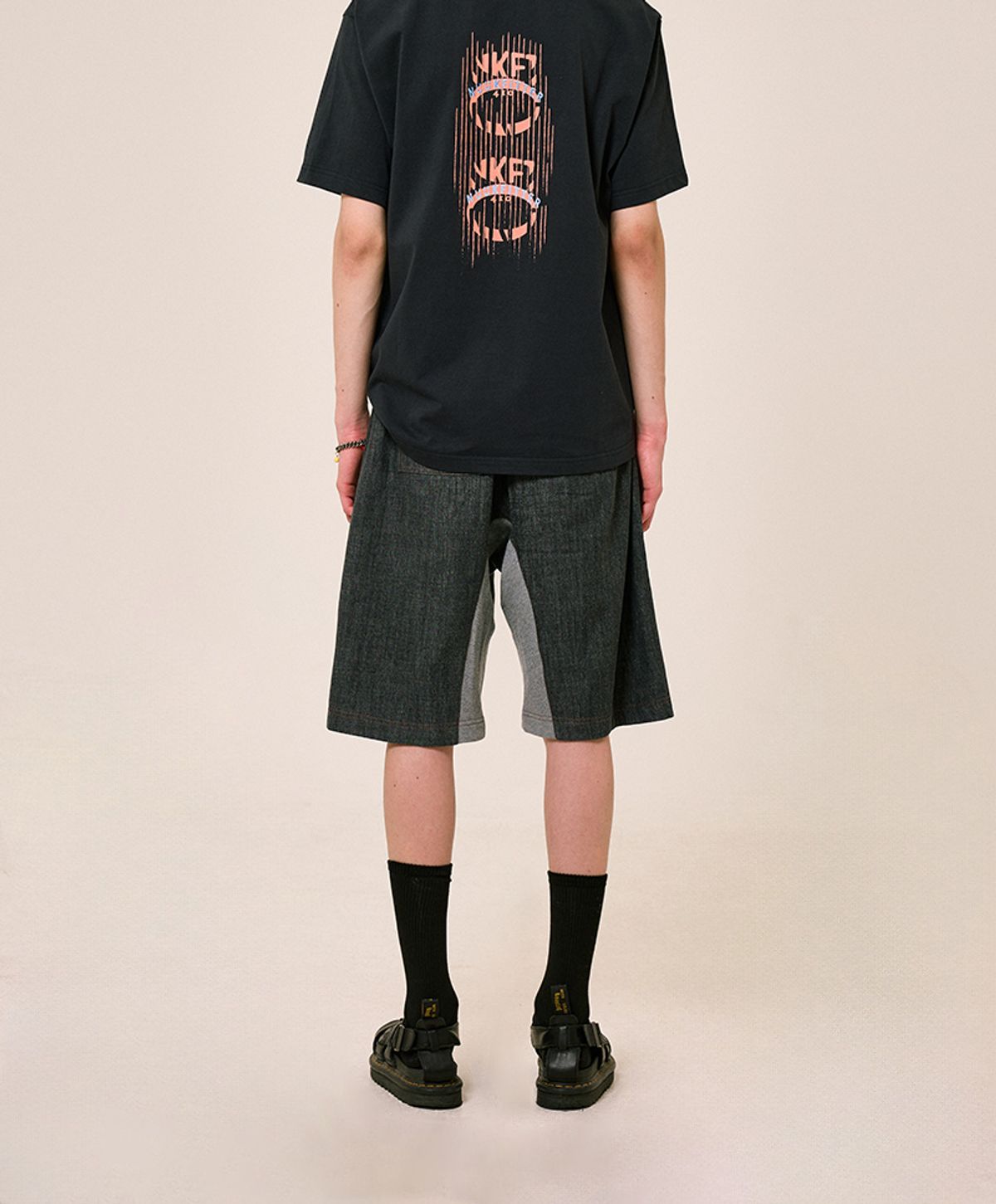 누크피터(NUUKFITTER) DENIM SWEAT SHORTS [DARK GRAY]