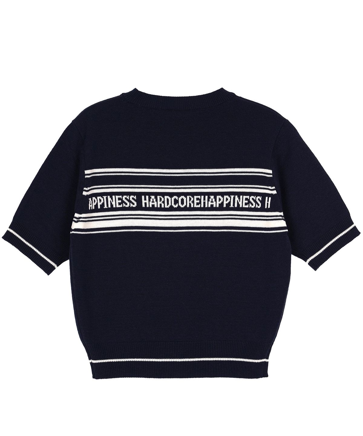 하드코어 해피니스(HARDCORE HAPPINESS) 해피니스 라운드넥 니트_네이비