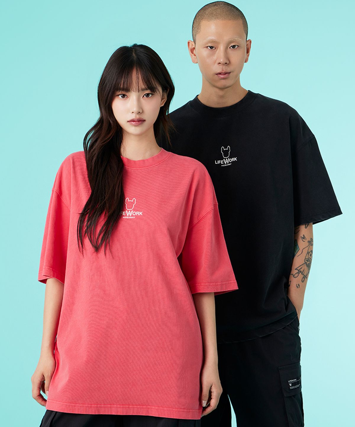 라이프워크(LIFEWORK) 공용) 피그먼트 스몰라독 반팔 티셔츠
