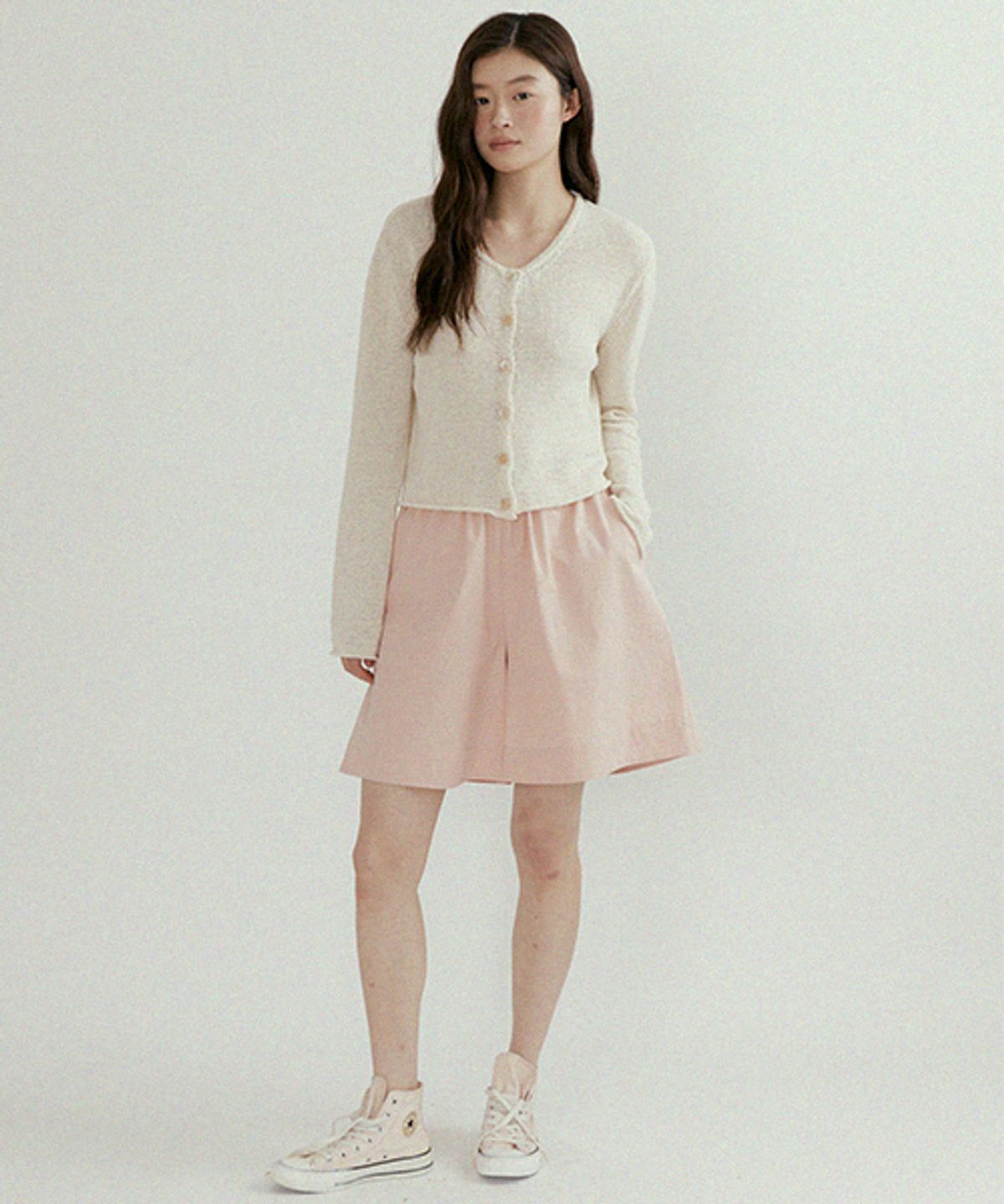 링서울(LINGSEOUL) linen blended knit cardigan-oatmeal