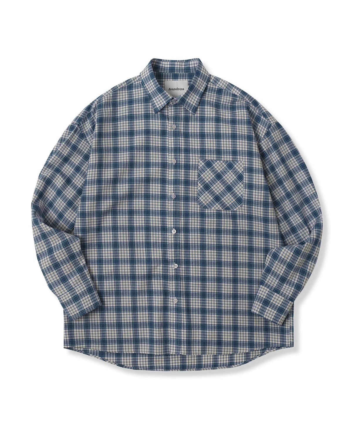 어반드레스(AVANDRESS) Alton Overfit Check Shirt BLUE