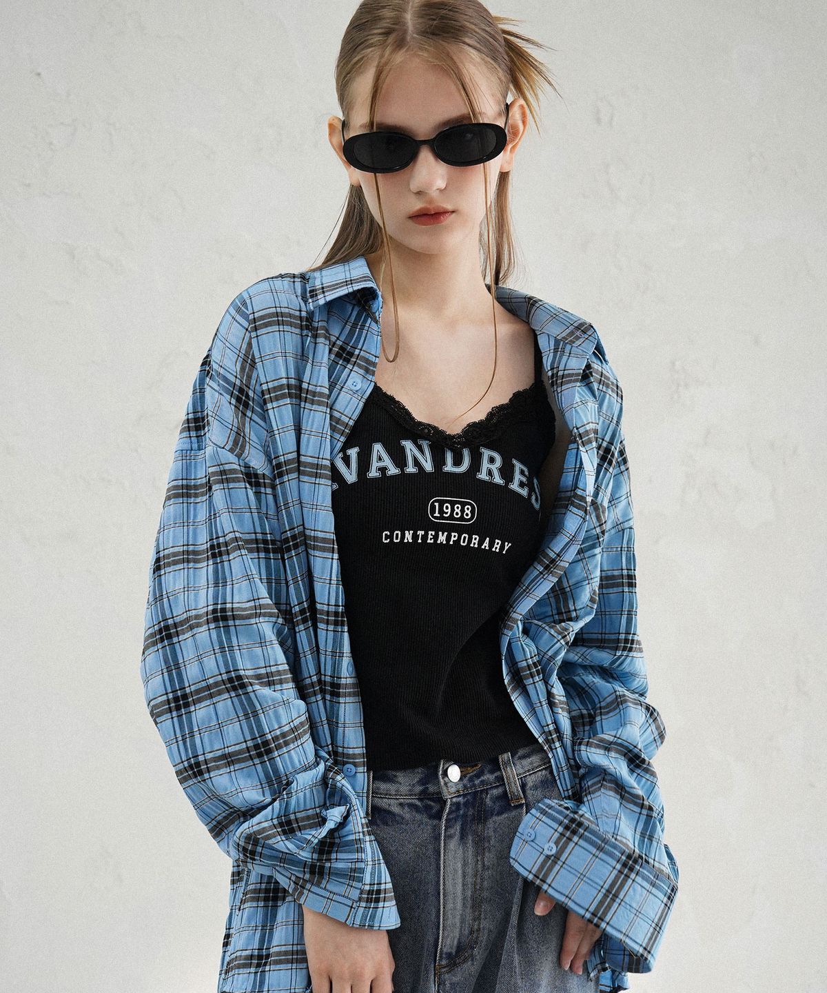어반드레스(AVANDRESS) Legacy Overfit Check Shirt PINK