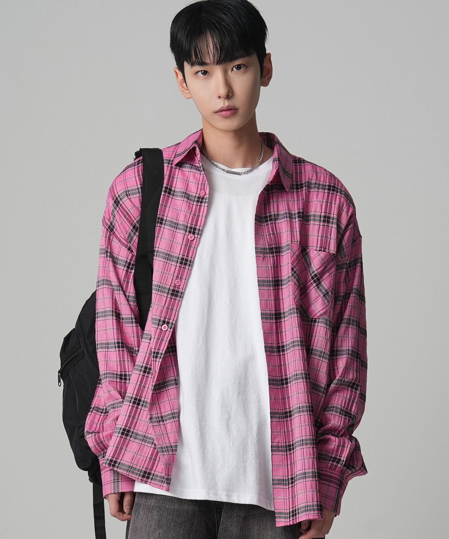 MUSINSA | AVANDRESS Legacy Overfit Check Shirt PINK