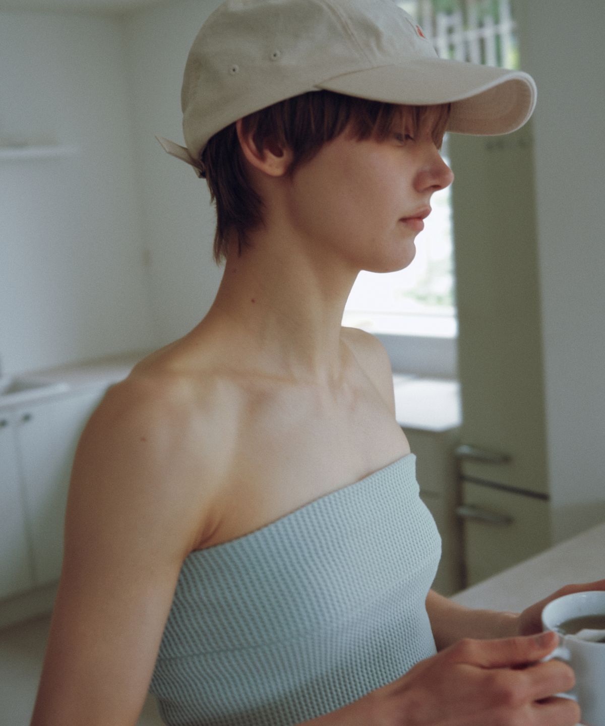 오버듀플레어(OVERDUEFLAIR) OF WAFFLE TUBE TOP_MINT