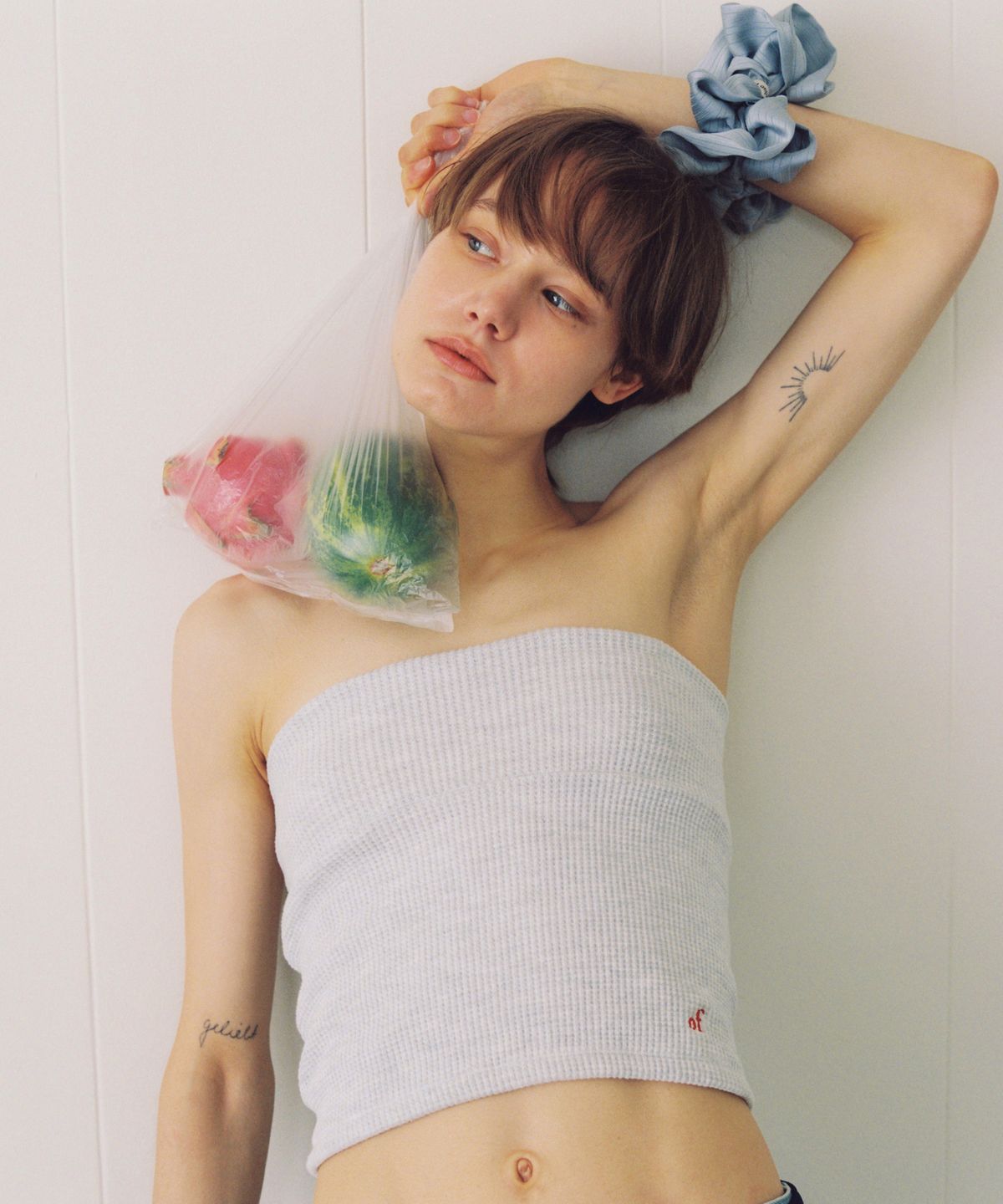 오버듀플레어(OVERDUEFLAIR) OF WAFFLE TUBE TOP_WHITE MELANGE